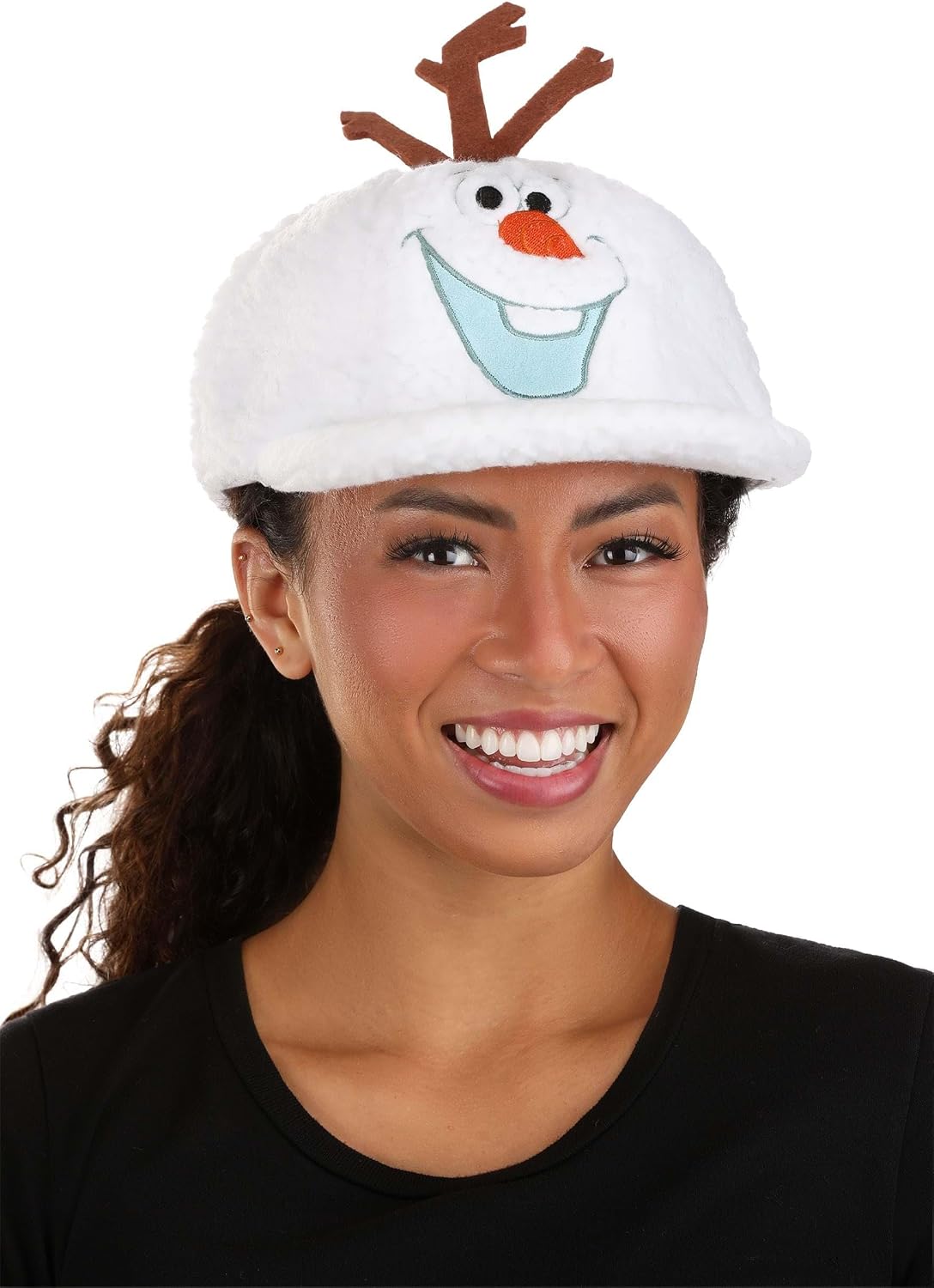 Disney Olaf Fuzzy Costume Hat - Sherpa Fleece Cap with Embroidered Olaf Face