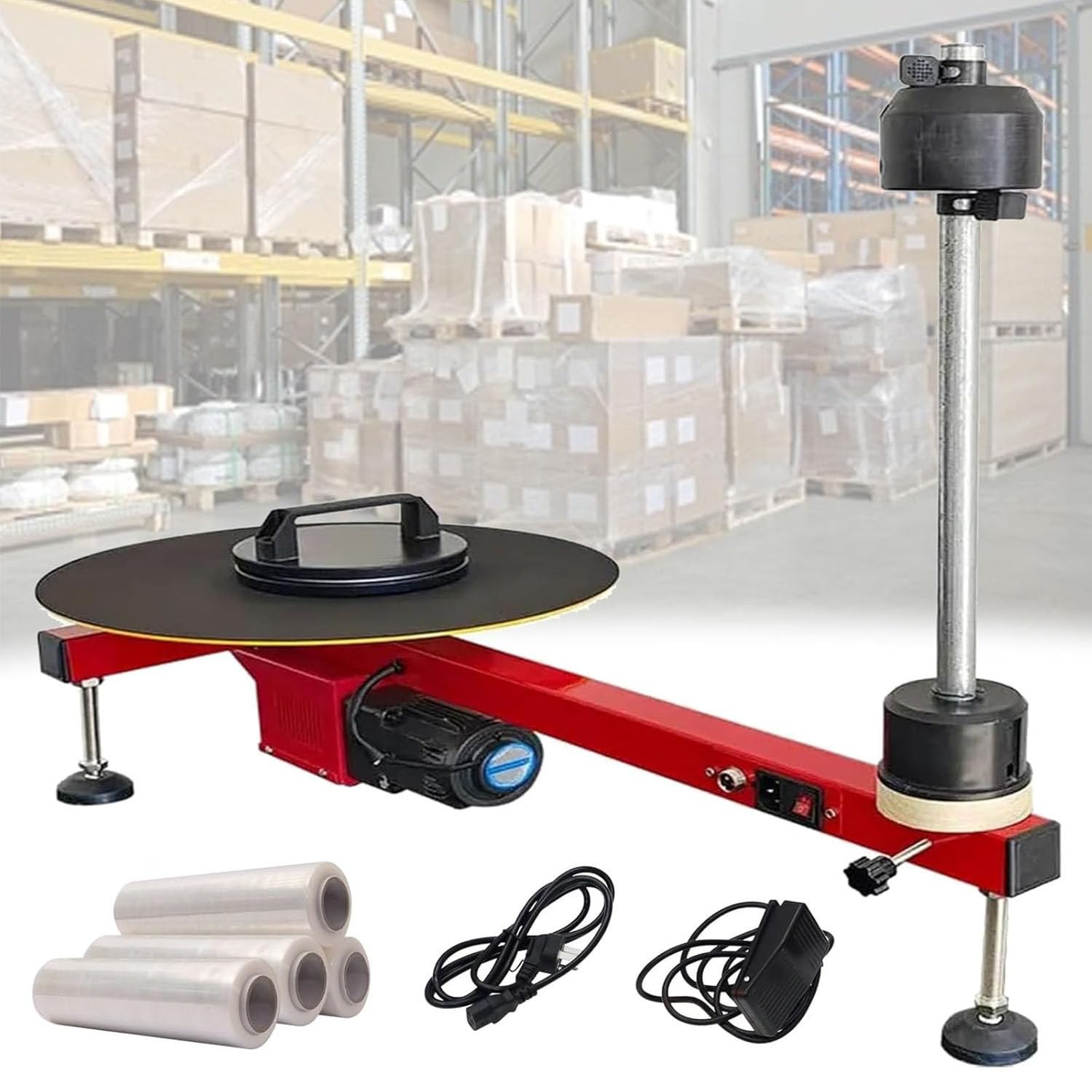 AMZBNEIDI Heavy Duty Stretch Film Pallet Dispenser Heavy Duty Pallet Box Stretch Film Wrapper Electric & Manual 2 Pcs(Electric)