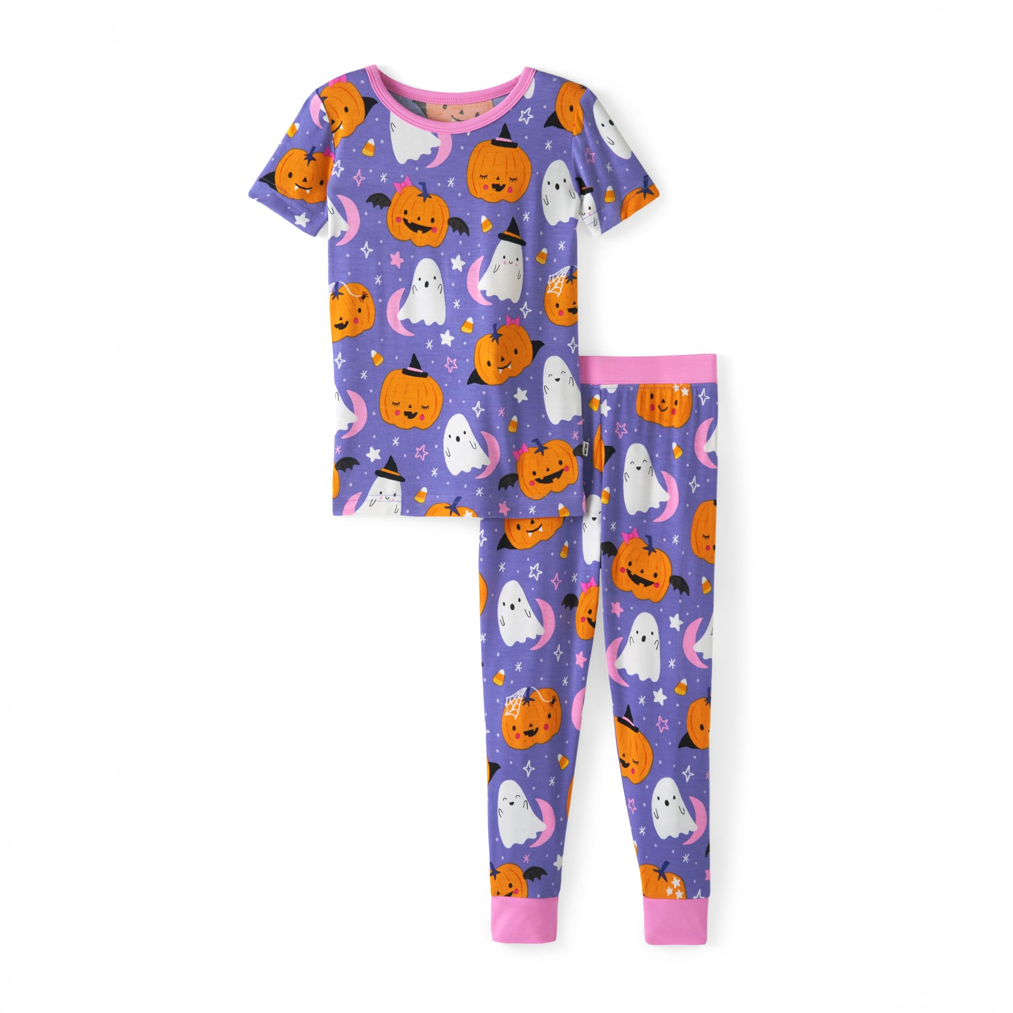 Little Sleepies Short Sleeve & Pants Pajamas Set, Viscose from Bamboo PJs | Eczema-friendly toddler PJs, tagless, hypoallergenic, potty-training friendly, fits 3x longer, family matching, 12M-16Y