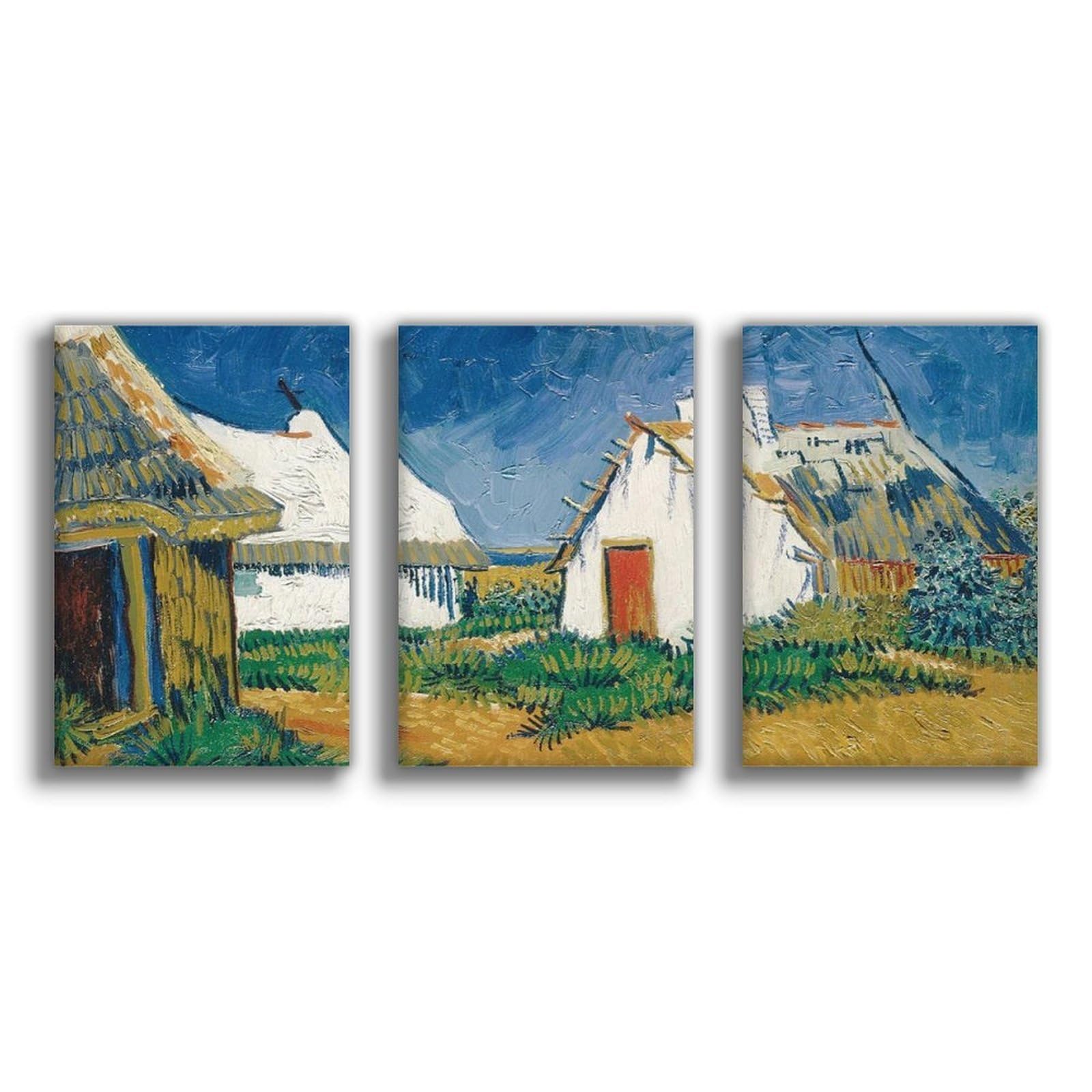 Toile Van Gogh Cottages blancs 50 x 75 cm en impression haute définition texturée - 6
