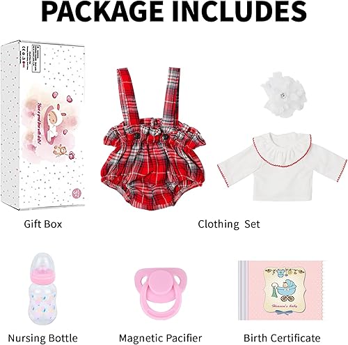 Miniatura 6 de SCOM Felicia - Muñecas de bebé recién nacidas realistas de 17 pulgadas con cuerpo de tela suave pesada, muñecas Reborn de la vida real con caja de