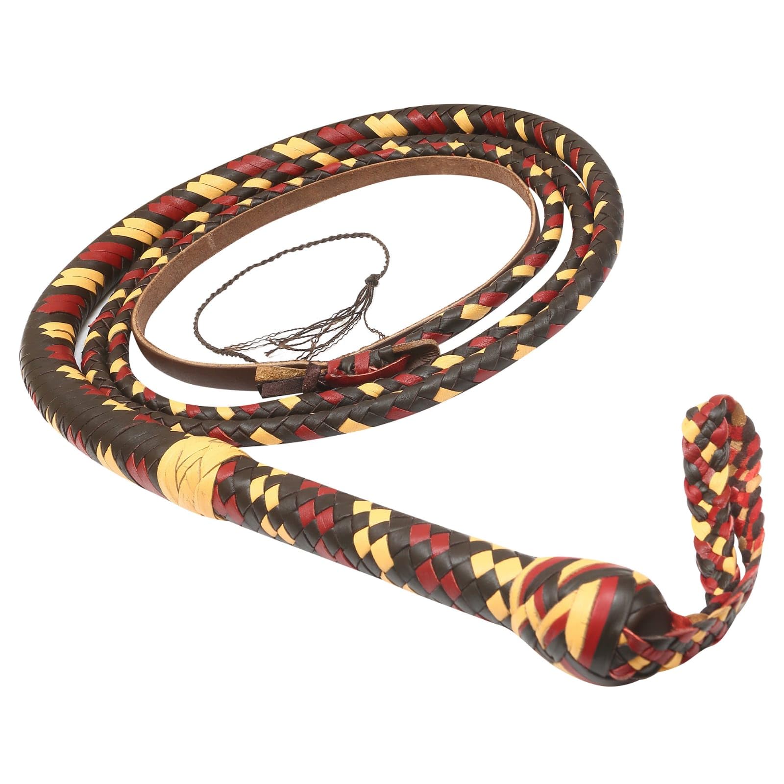 Generisch Frusta in vera pelle di toro Bullwhip colorata da 3 a 8 carati, realizzata a mano con 12 fili (8 FT ~ 244 cm)