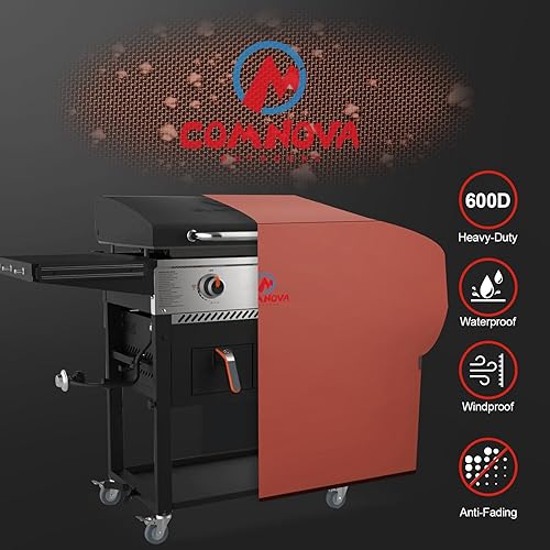 Miniatura 10 de Comnova - Cubierta de parrilla para parrilla Blackstone de 22 pulgadas y 17 pulgadas con capucha y soporte, cubierta de parrilla plana 600D para