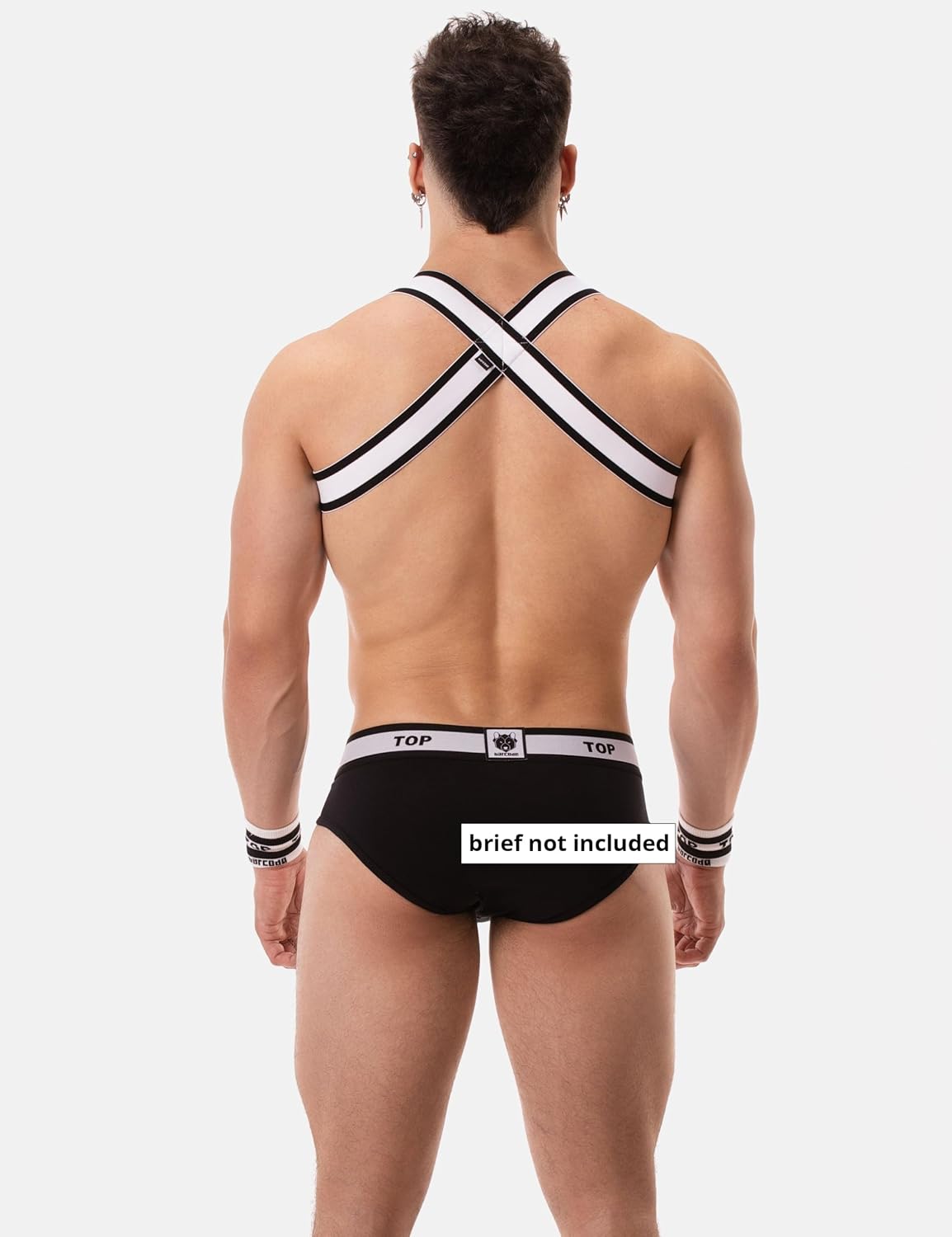 Barcode Berlin - Mens Partywear - Harness TOP White-Black