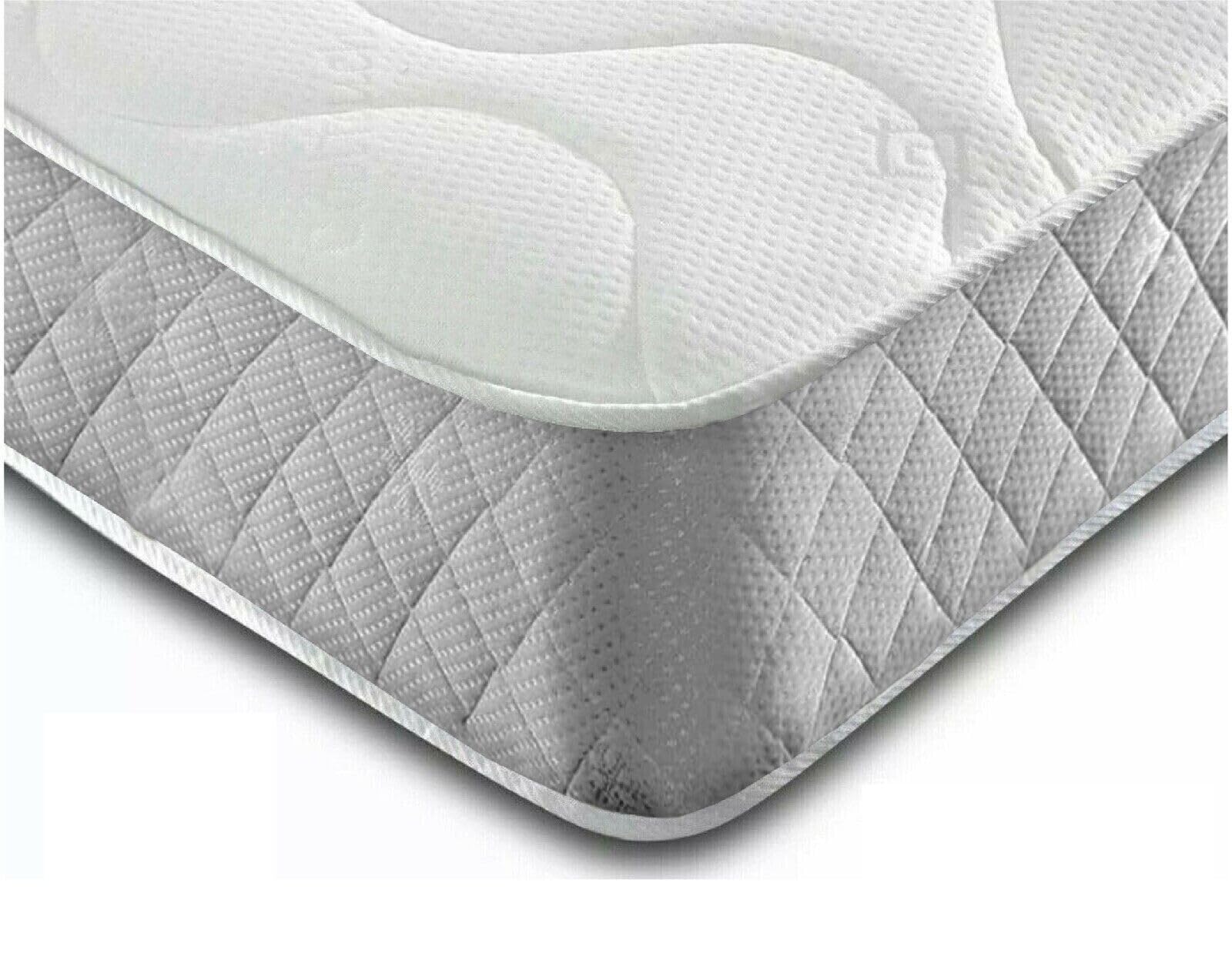 CLARENCE BEDS 3ft Single Size Essentials Value Orthopedic Mattress, Double-Sided Filling, 1 Inch Foam, Quilted Fabric, 22cm Deep,