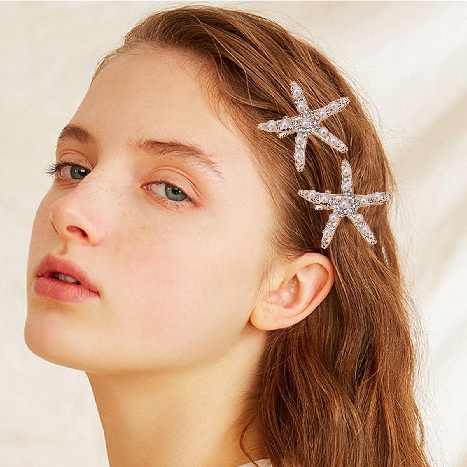 Amazon.co.jp: ヒトデのヘアピン、かわいいヒトデのヘアクリップ | 2X