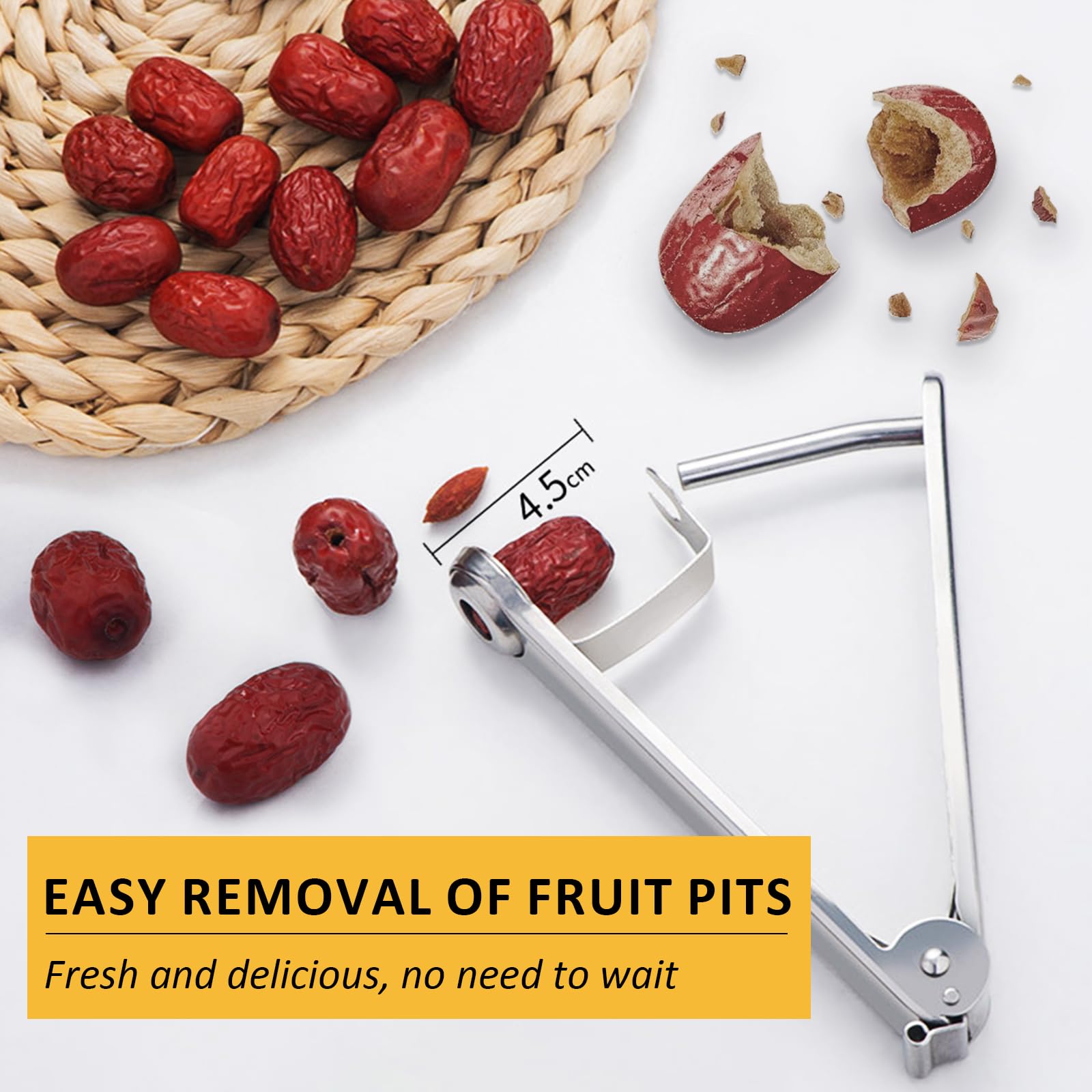 Dénoyauteur Manuel en Acier Inoxydable Multifonction pour Cerises, Jujubes, Prunes et Autres Fruits