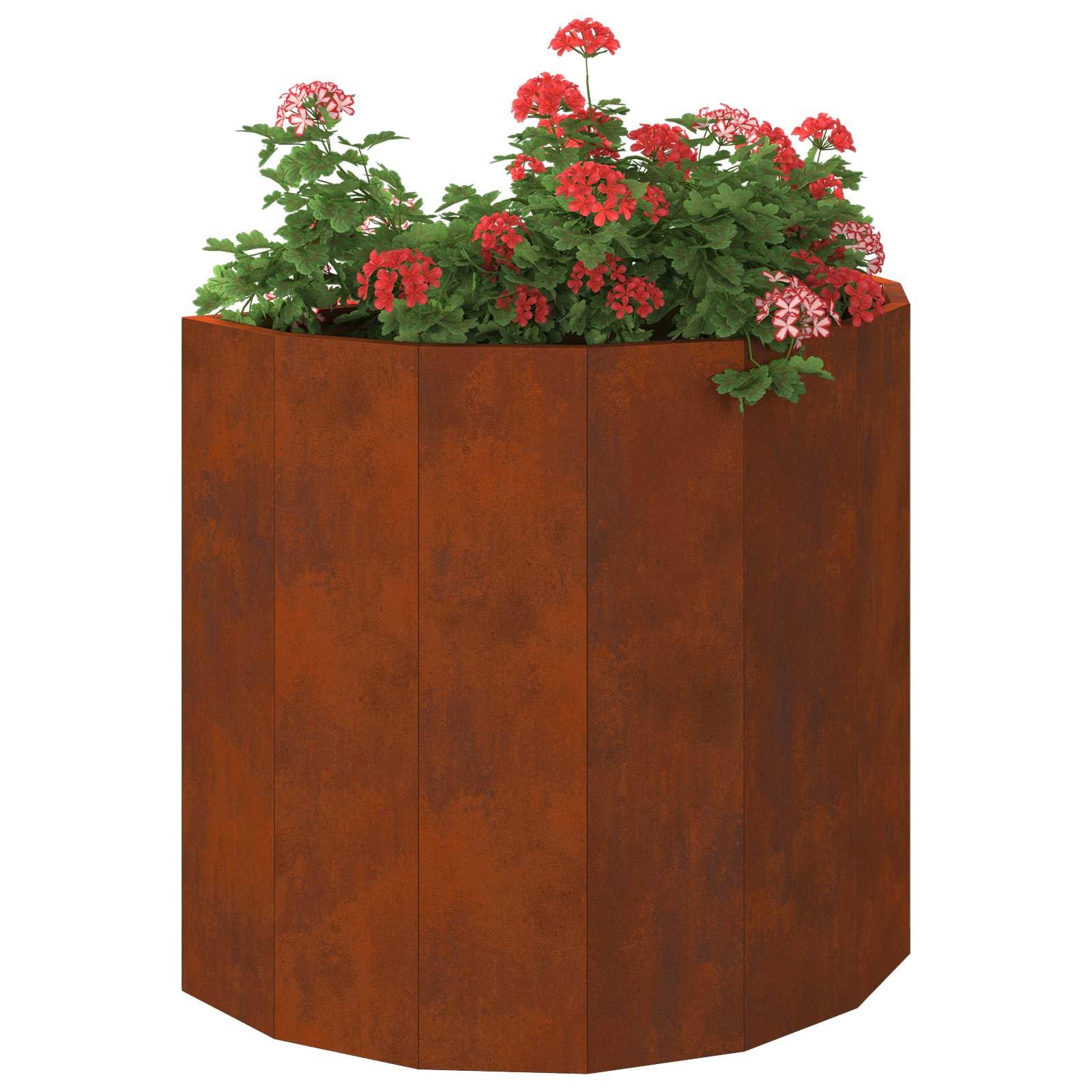 vidaXL Donica Rdzawy 60 x 30 x 50 cm, Doniczka ogrodowa na tarasy, wytrzymały pojemnik, stalowy uchwyt, zielona skrzynka na kwiaty, akcent do ogrodu