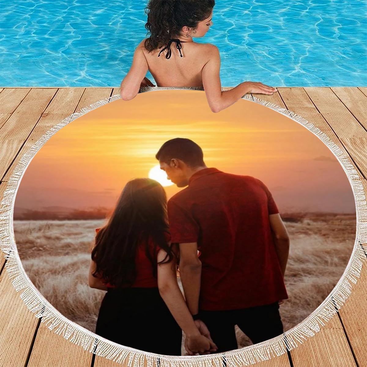 Custom Personalized Beach Towel - Upload Your Photo & Text Microfiber Towel Multiple Sizes