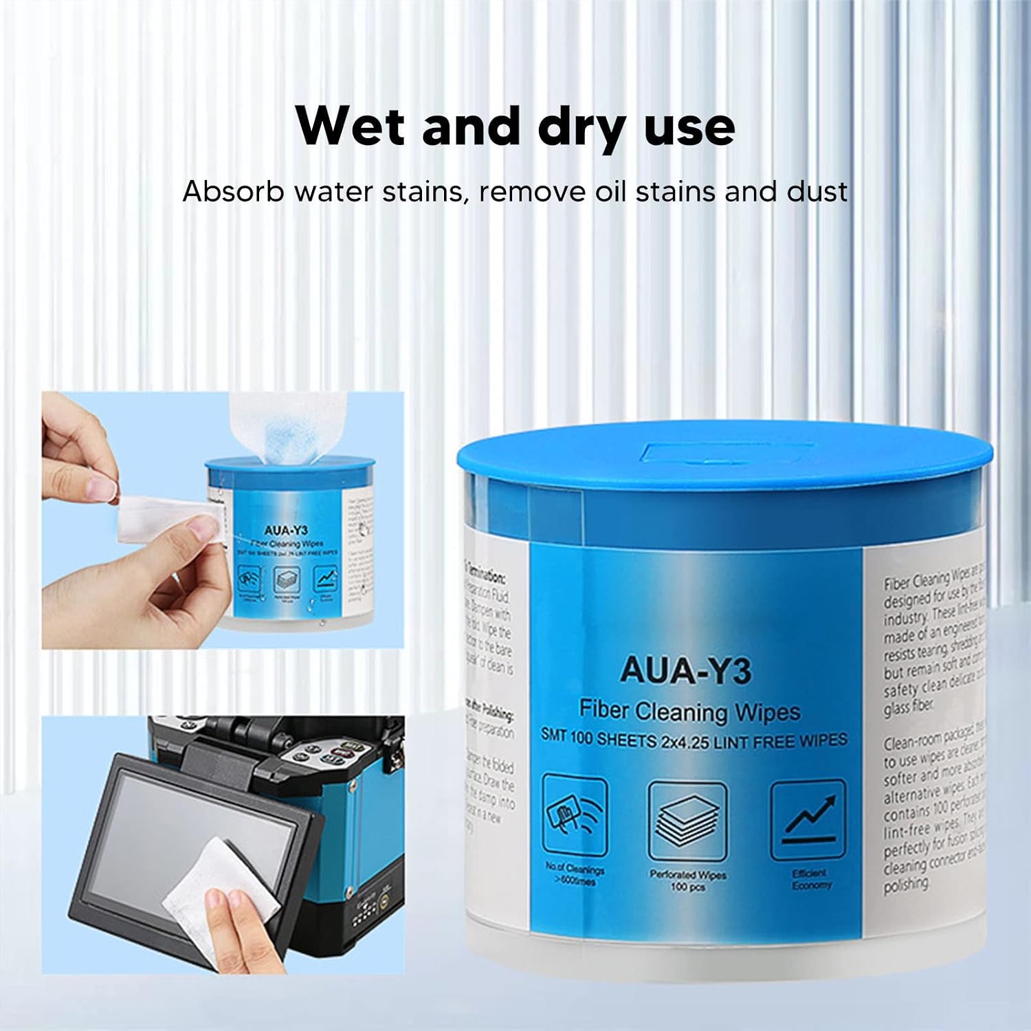 Fiber Optic Cleaning, Eyeglasses Wipes Anti-static Lint-free Dust Free Paper Microfiber Lens Cleaning Lint-Free Shop Towels Reusable Screen Cleaner Safe for Camera Lenses Other Delicate Surfaces