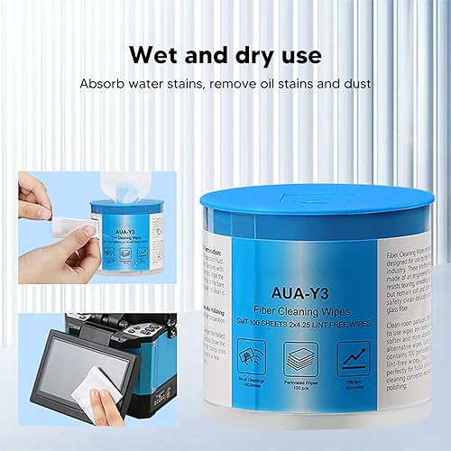Miniatura 2 de Limpieza de fibra óptica, toallitas antiestáticas, sin pelusas, sin polvo, limpieza de lentes de microfibra, sin pelusas, toallas de tienda