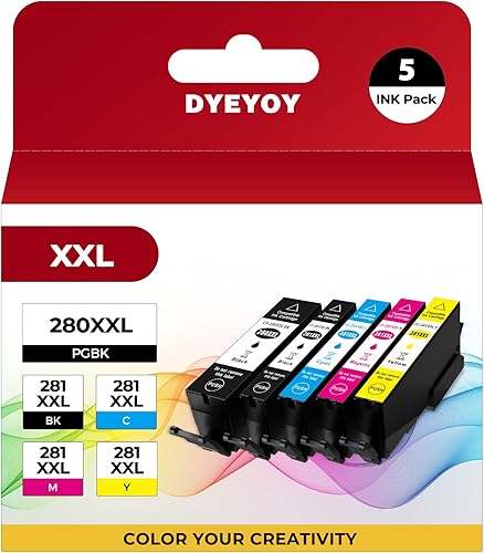 Reemplazo de cartucho de tinta compatible PGI-280XXL/CLI-281XXL para Canon Ink 280 y 281 de alto rendimiento para PIXMA TR7520 TR8520 TR8500 TR8600