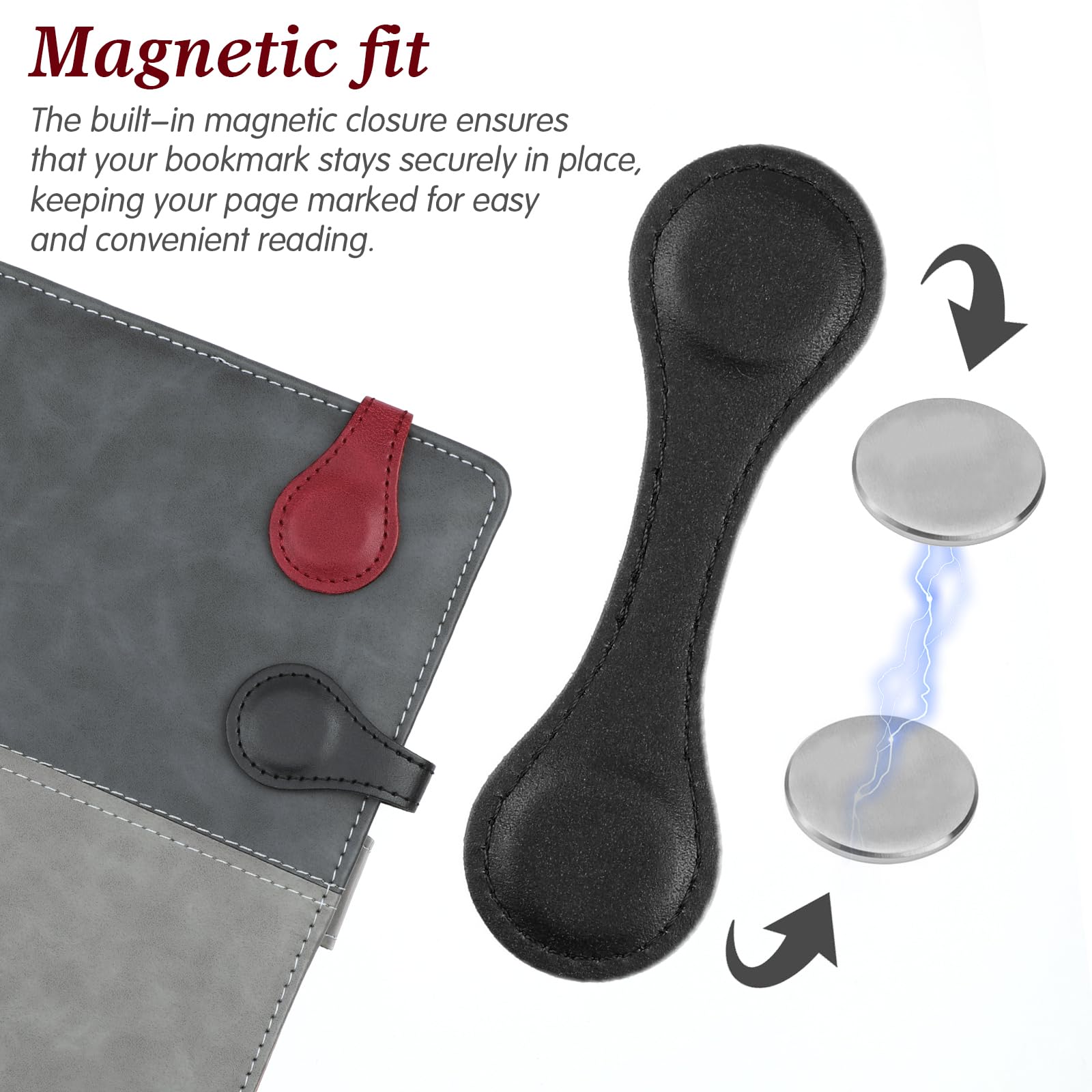 Magnet-Lesezeichen Aus Leder 2 Stück - Vintage Buchseitenhalter Für Leser