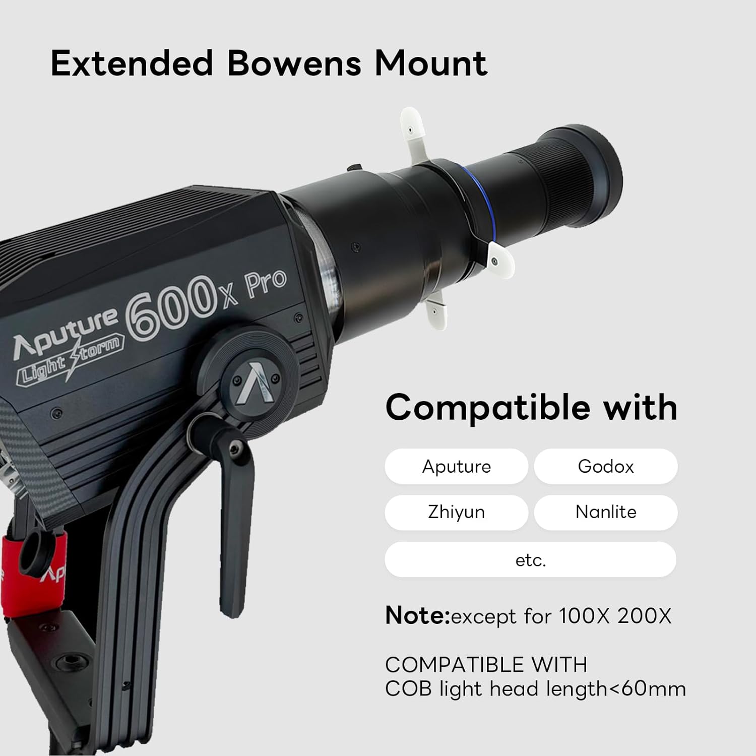 Bowens Mount Optical Snoot for Aputure Cob Light, Photography Spotlight Projector Conical Snoot,Compatible with Aputure Amaran 150/300c,600x Pro,Godox SL60 etc, 5 Color Filters, 31 Gobos