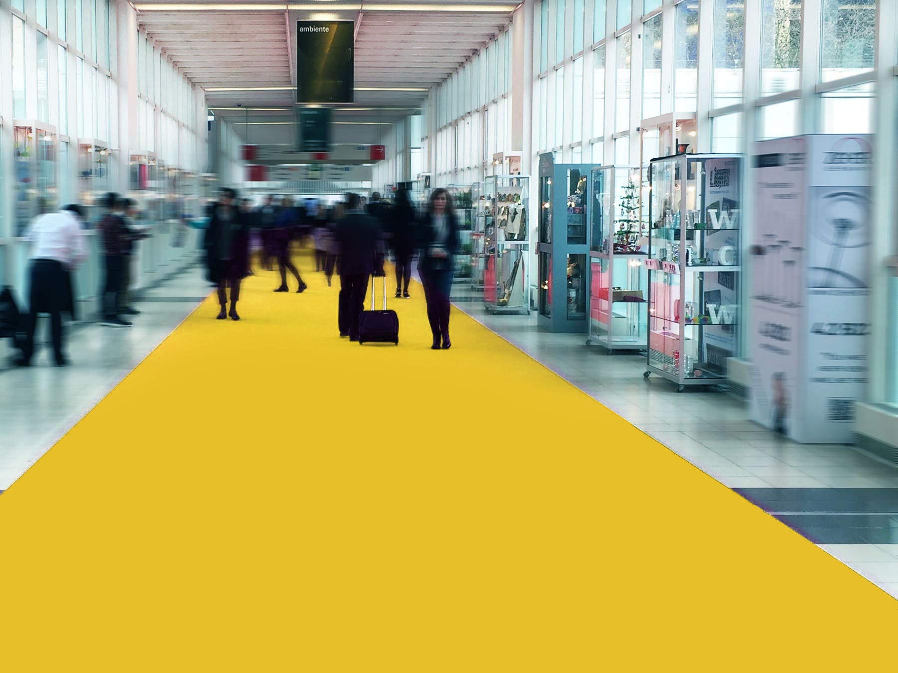 Tappeto per Matrimonio Giallo PODIUM- 2,00m x 14,00m, Passatoia al Metro VIP - Evento e Negozi | Resistente Al Fuoco | Chiesa, Sfilata e Cerimonie | Passatoia Nuziale