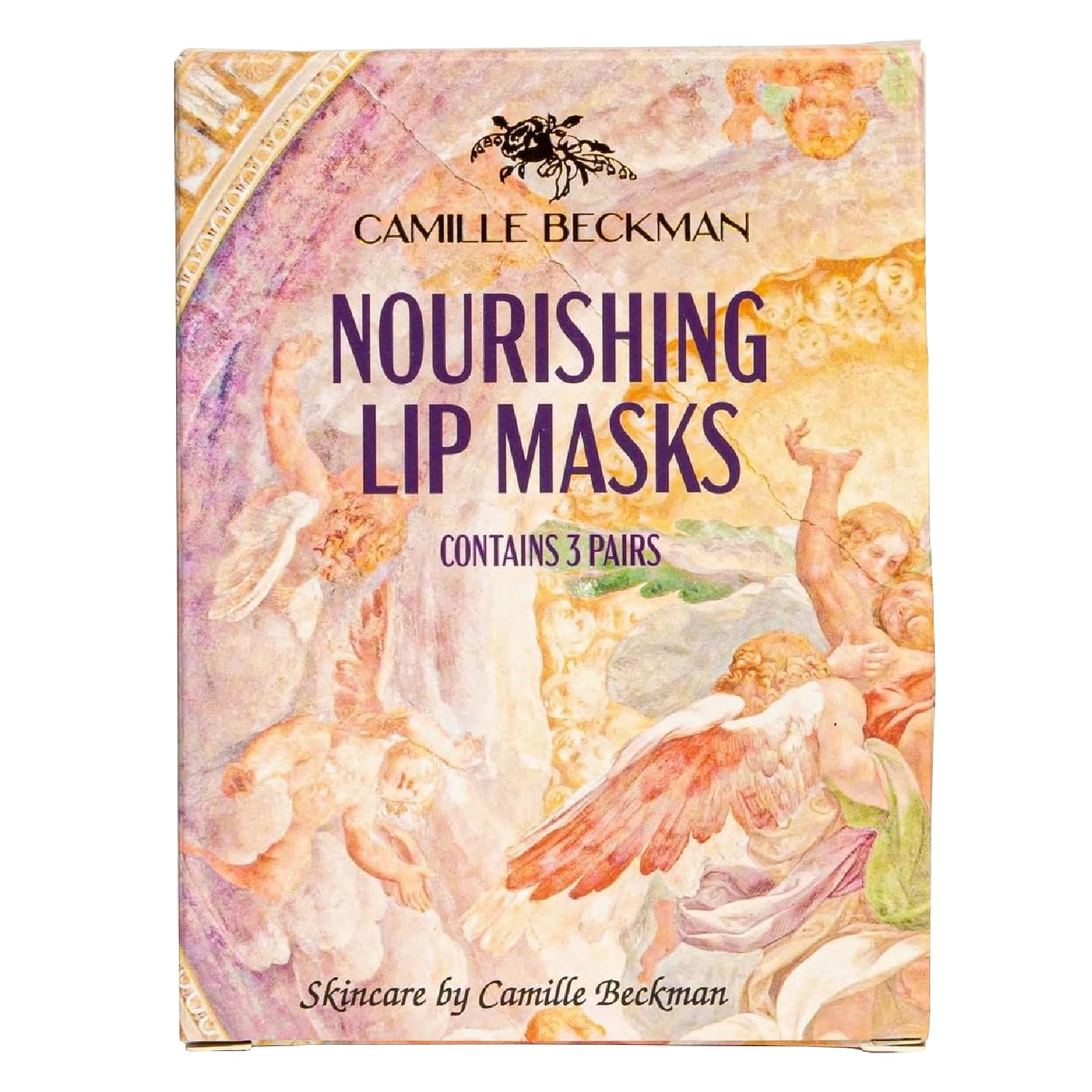 Camille Beckman Nourishing Collagen & Carob Lip Masks, Moisture-Locking Formula with Hyaluronic Acid, Set of 3 Treatments