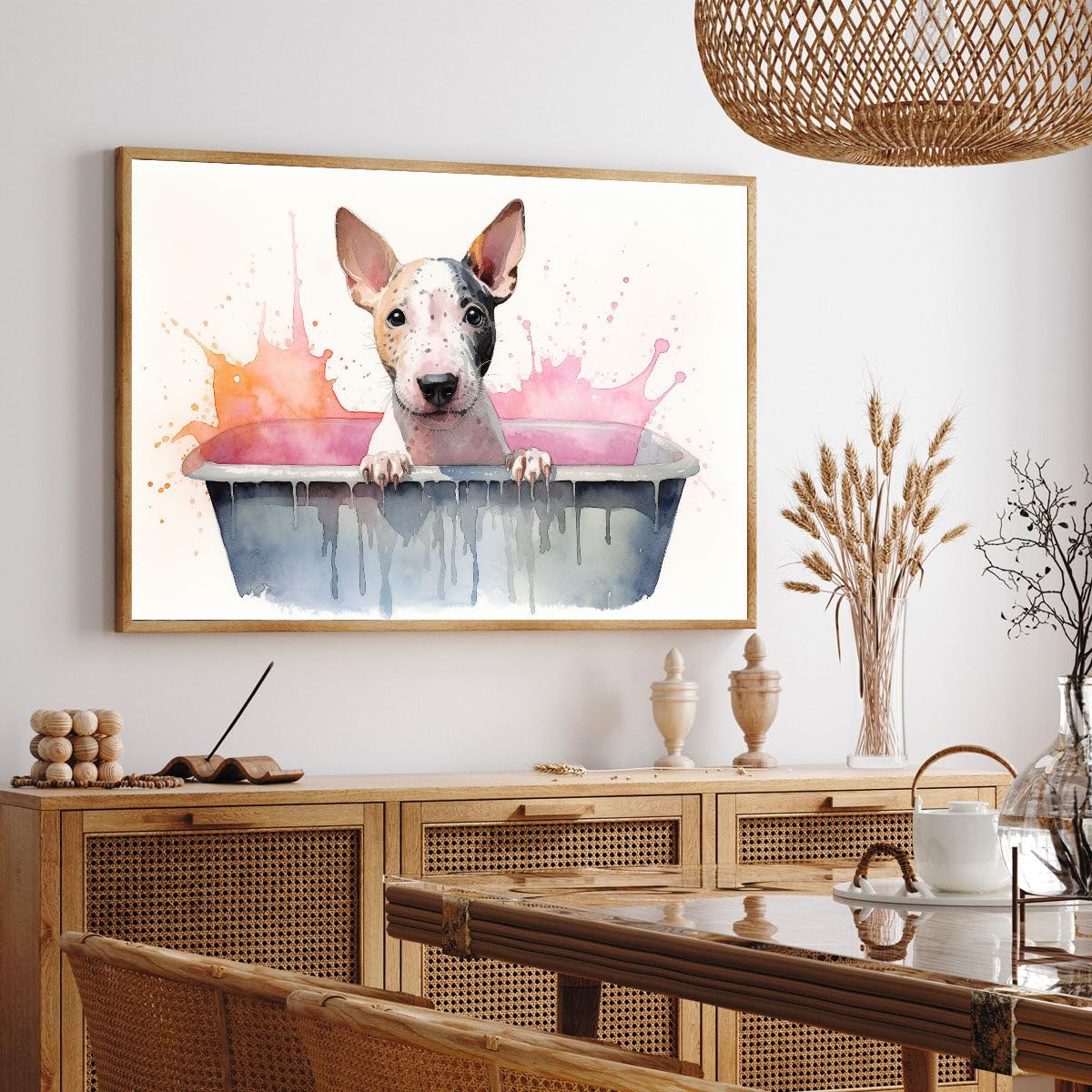 Targa Metallica Vintage Inga Bull Terrier - Poster Umoristico 20x30 Cm Per Parete - 2