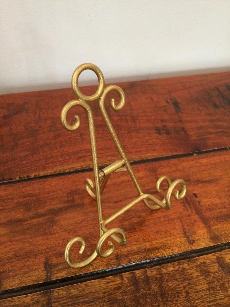 Chattels Gold Effect Iron Easel 6 Inch Holder Display Artwork Picture Canvas Menu Book Plate Stand Hobbies Craft Aa-17G