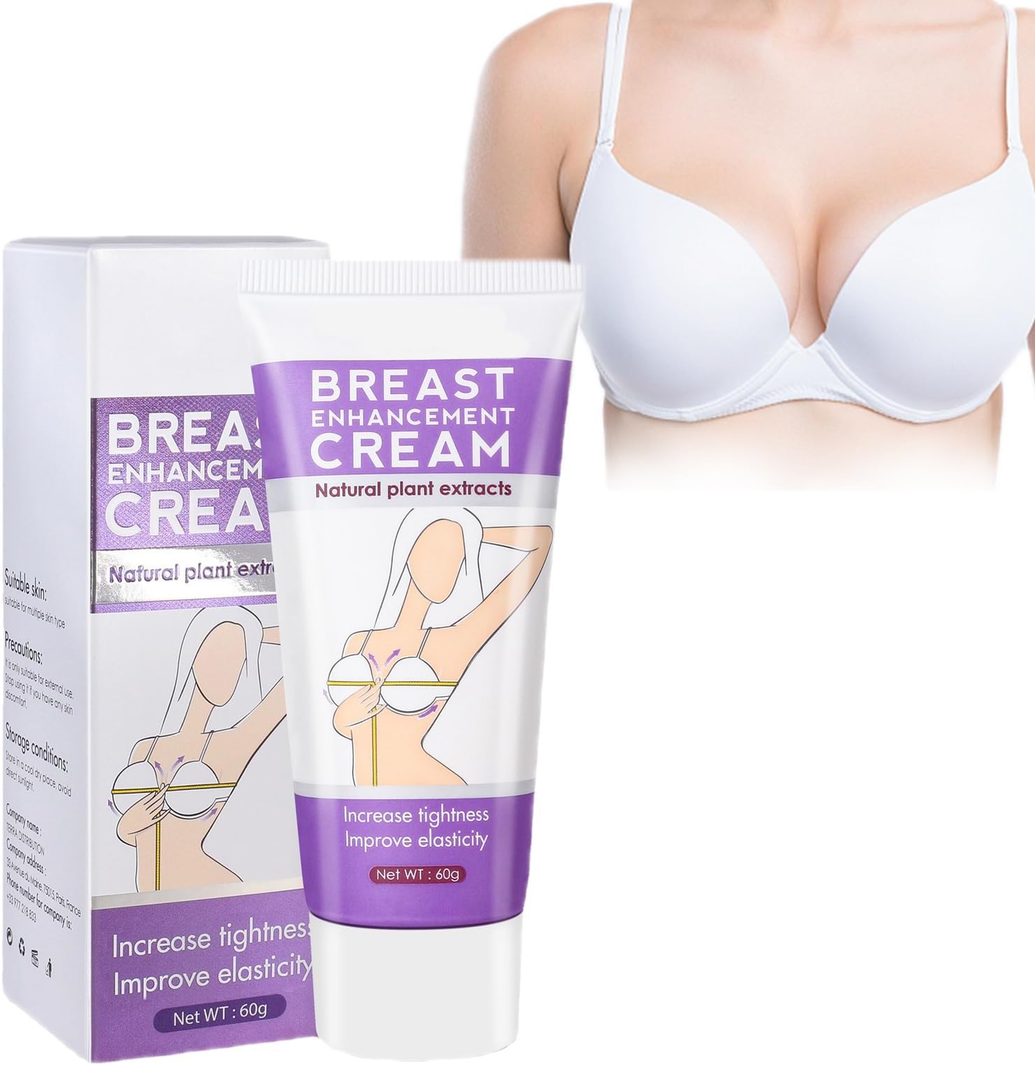 (02)60g Breast Enhancement Cream,Chest Care Firming Lifting Breast Fast Growth Enlargement Cream, Breast Plumping Cream,Firming Skin Soothing Massage Enhance Elasticity Shaping Lifting