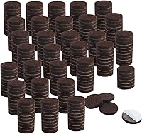 uxcell 300-Pack 3/4" Round Self-Adhesive Felt Pads - Scratch-Resistant Floor Protectors for Chairs, Tables, Cabinets (Brown)