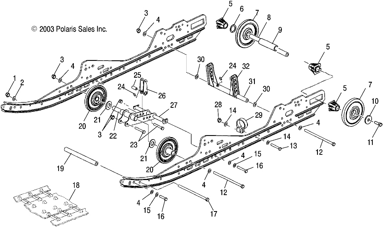 Polaris Snowmobile Wheel Assembly, Genuine OEM Part 1590368, Qty 1