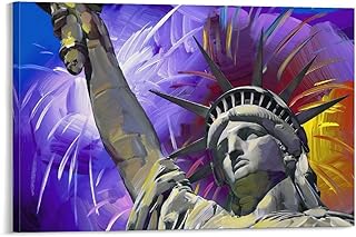Peter Max Colorful Vibrant Art-Statue of Liberty Wall Art Painting On Canvas Wall Art Poster Scroll Picture Print Living Room Walls Decor Home Posters 08x12inch(20x30cm)
