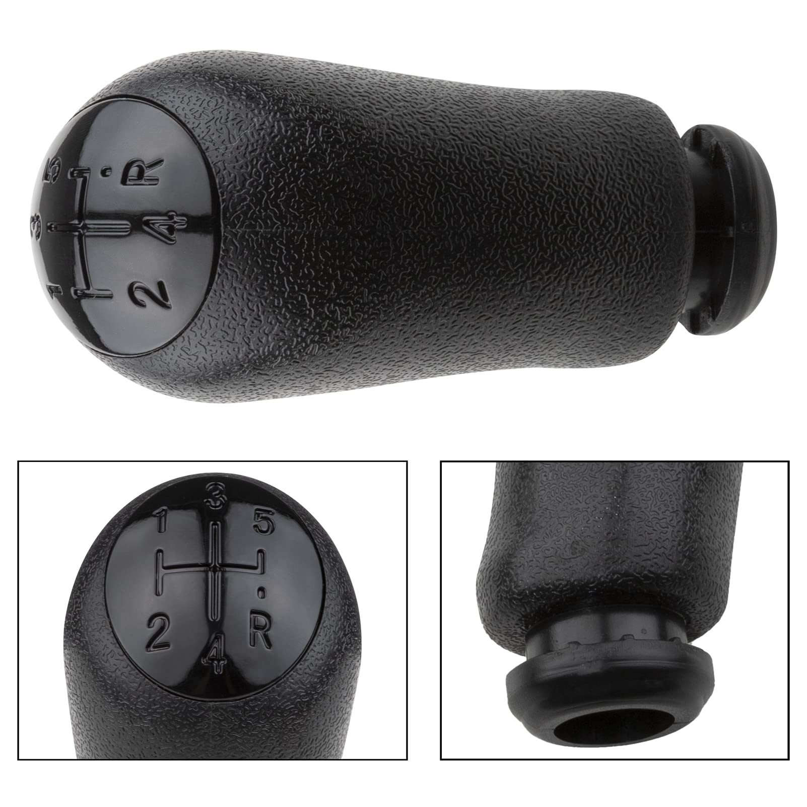 Pommeau De Levier De Vitesses Pour Renault Clio 3, Megane, Twingo, Etc. - 5 Vitesses, Cuir Et Chrome - Compatible Avec Références OEM - 9