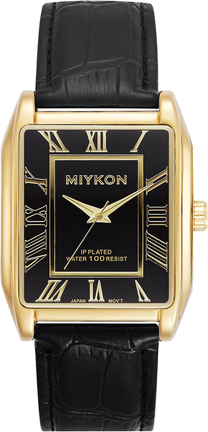 Vintage Watches for Men – Classic Tank Square Analog Watch with Genuine Leather Wrist Strap, Mens Dress Watches – Japanese Quartz, Waterproof to 100ft