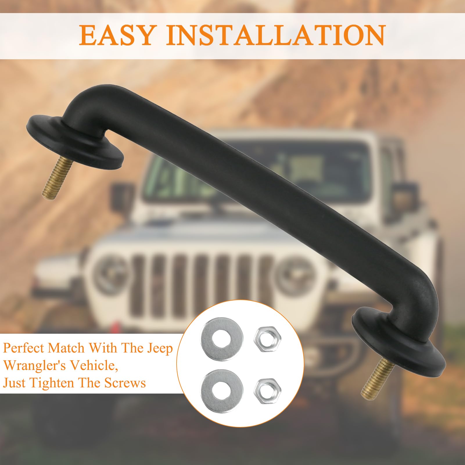Black Hood Footman Loop – 1PC 55176422, Fits Jeep Wrangler TJ & JK 1997–2018