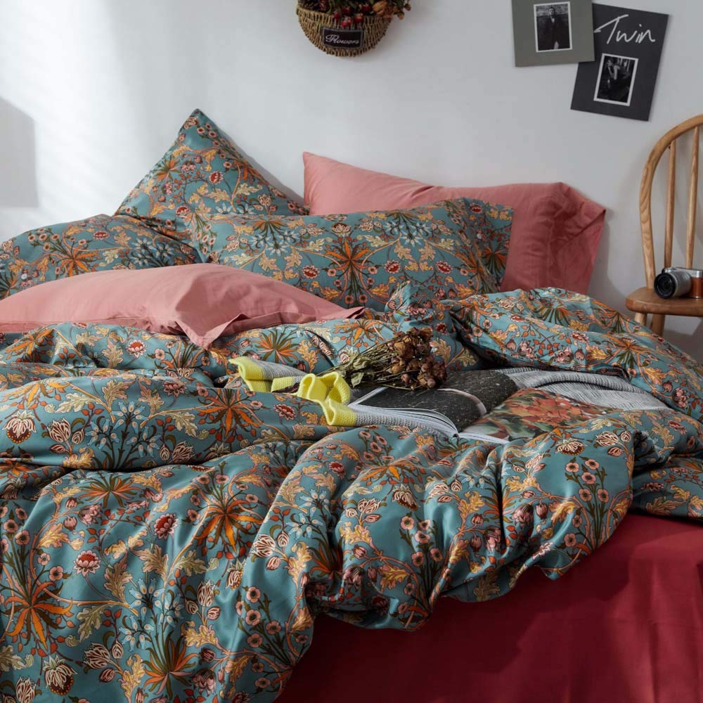 Amazon.com: VM VOUGEMARKET Green Gold Duvet Cover Queen