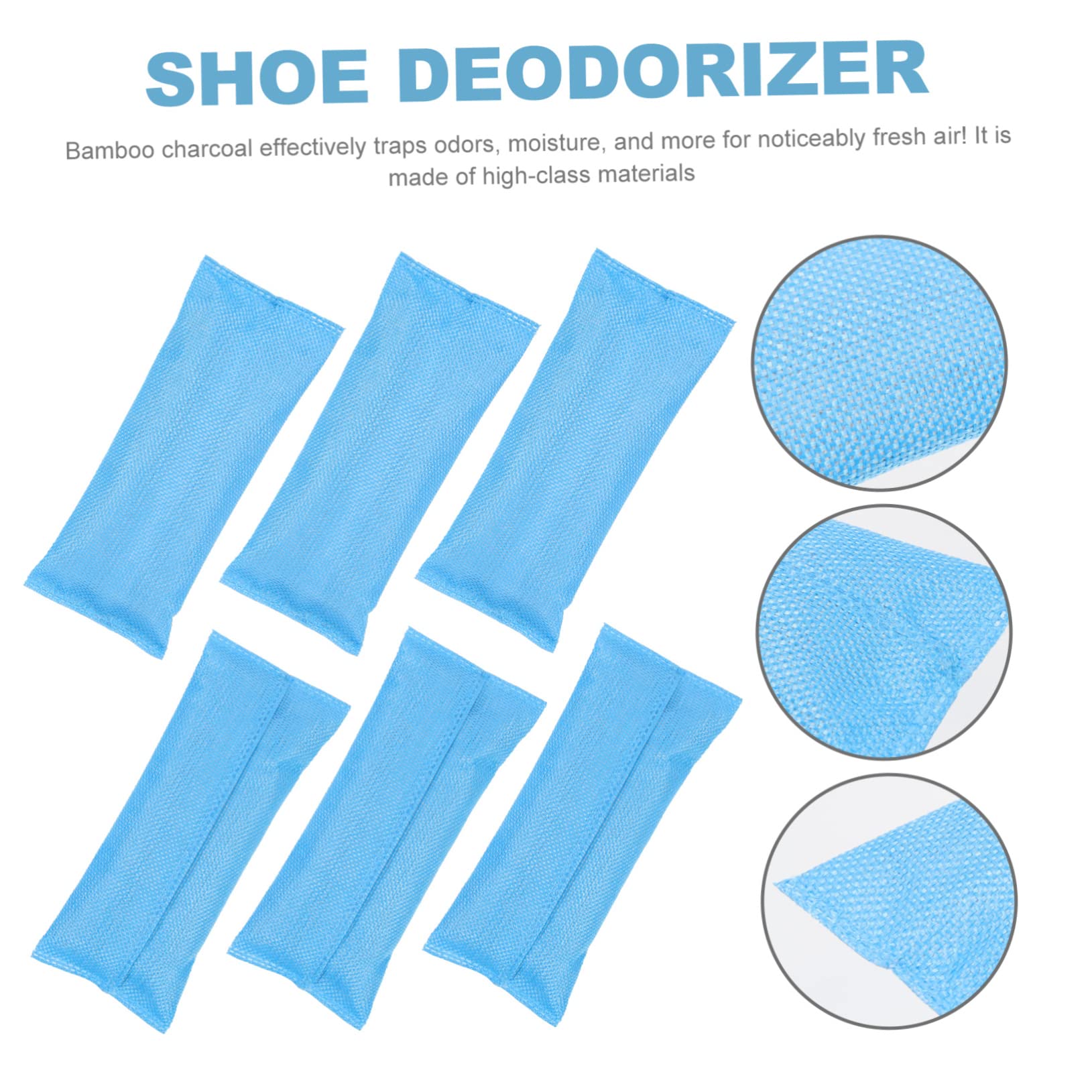 Sacchetti Deodoranti Per Scarpe e Armadi in Carbone Di Bambù Professionale, Borsa Sostituibile e Rigenerabile, Accessorio Compatto Per Casa e Auto, Confezione 6 Pezzi