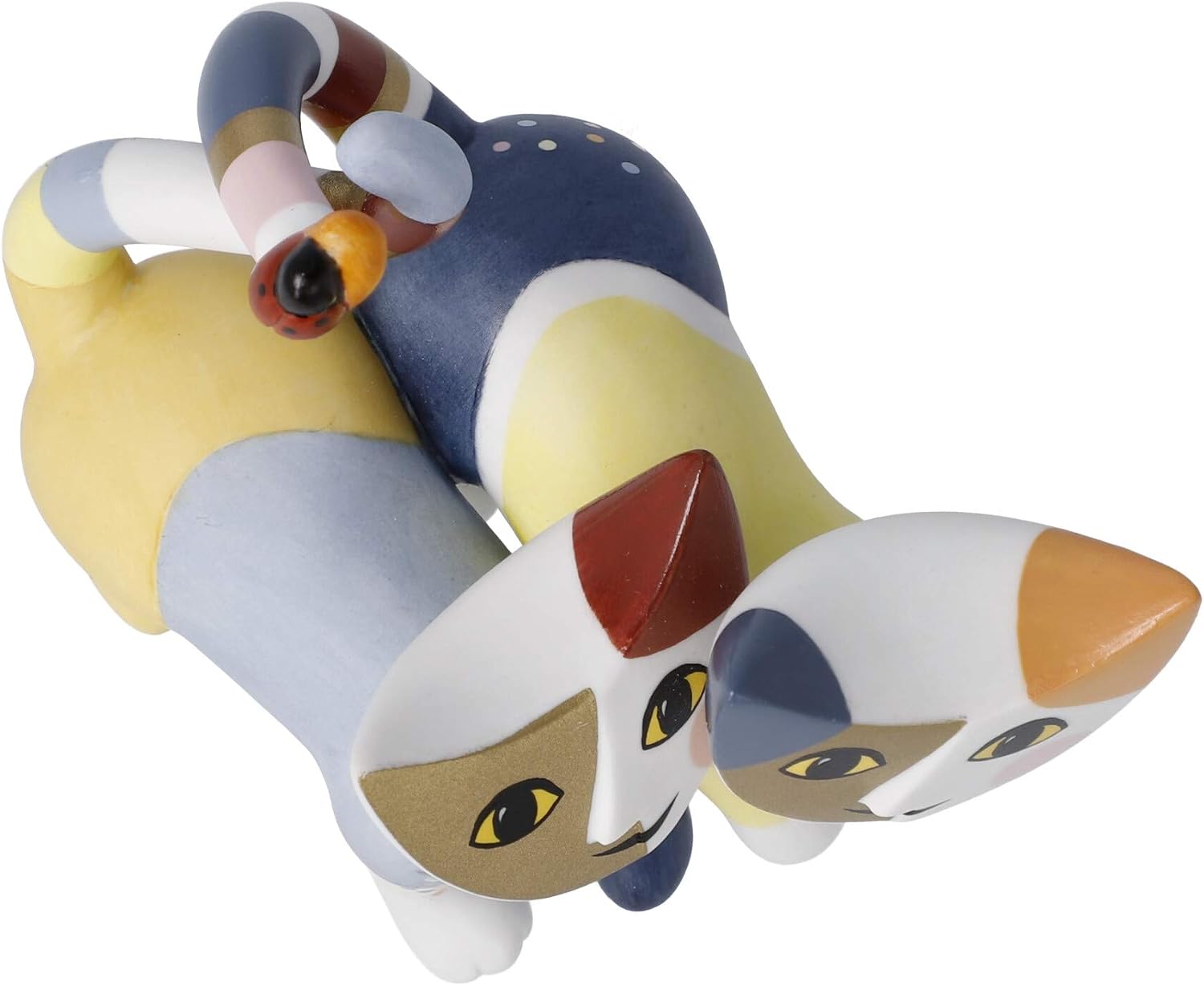 Goebel Luca e Sofia 31-400-66-1 Cat Pair by Rosina Wachtmeister Bisque Porcelain Yellow Light Blue image 5