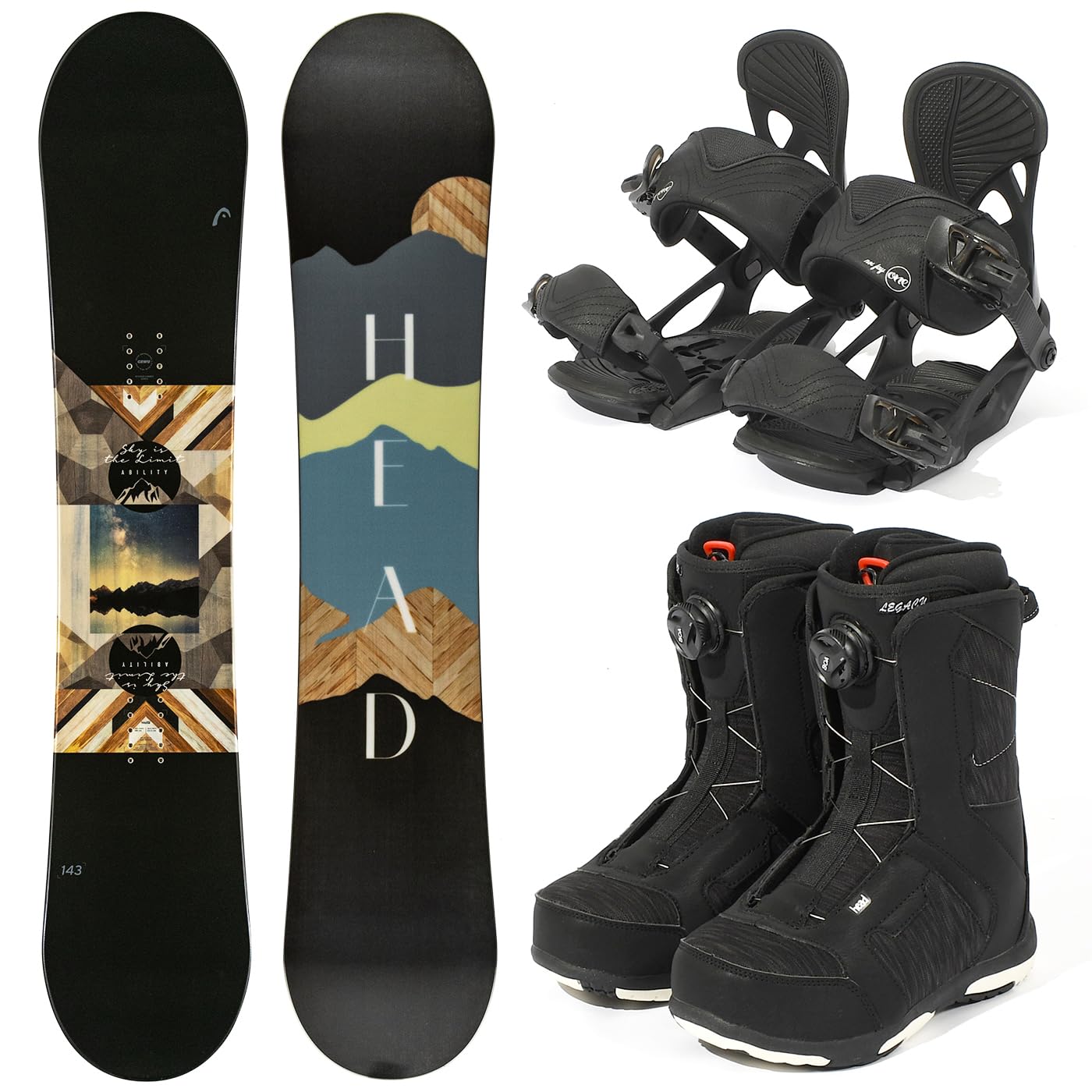 HEAD(ヘッド) 25-26 レディース スノーボード 3点セット 板 バインディング ブーツ ABILITY W 139 143 147 フラットロッカー スノボ 国内正規品 head-set-f