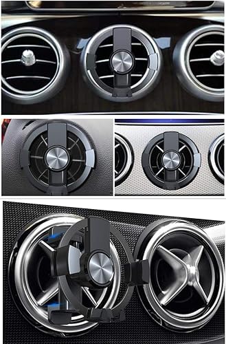 Miniatura 6 de Soporte de teléfono redondo para automóvil con ventilación de aire para Mercedes Benz A/B/E/S-Class GLA/GLB/GLC, Mini Cooper Countryman Accesorios