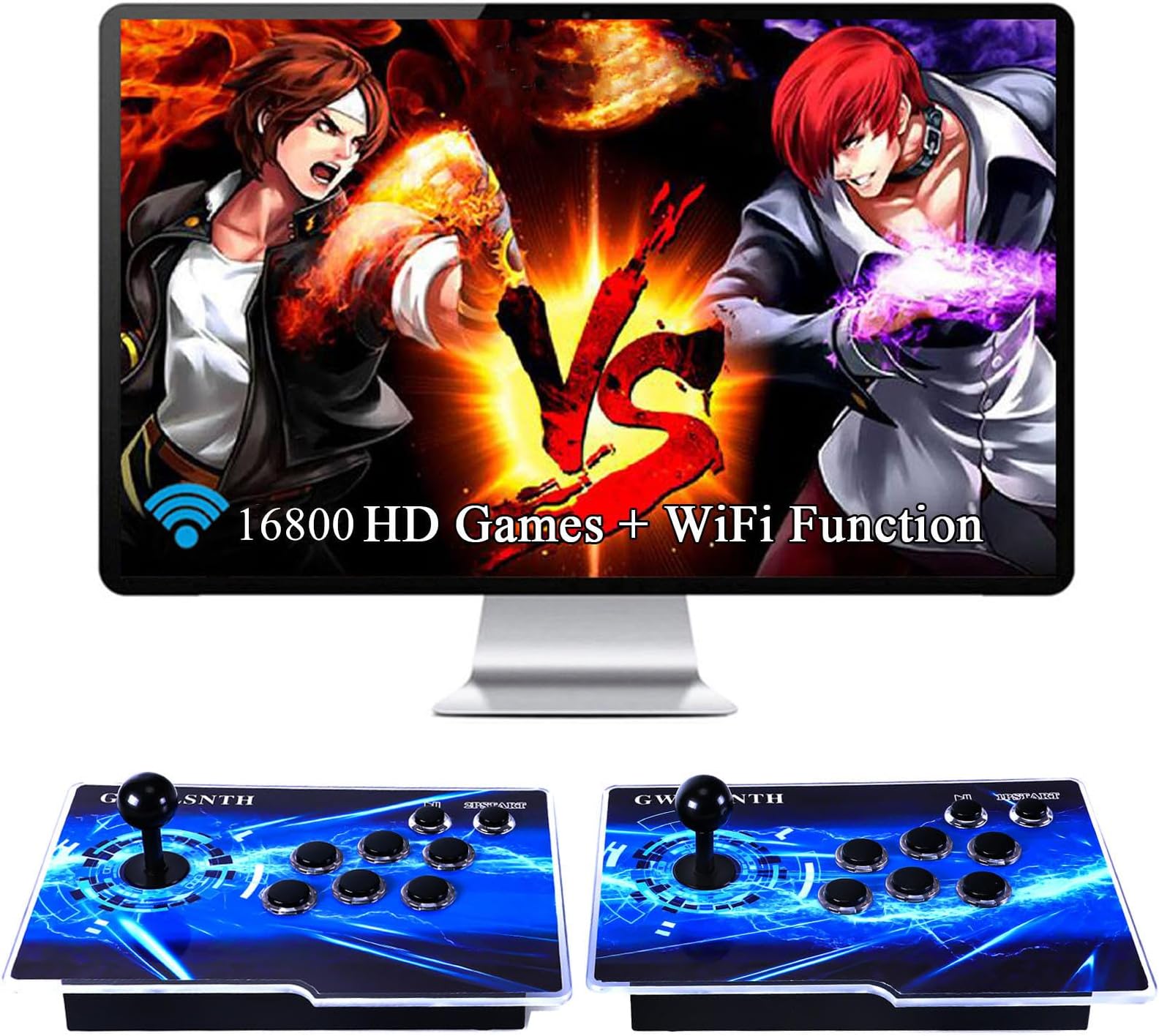 GWALSNTH 16800 Games in 1 Pandora's Box with WiFi Arcade Game Console, 3D Games,1280x720 Full HD,Support 4 Players,Search/Hide/Save/Load/Pause