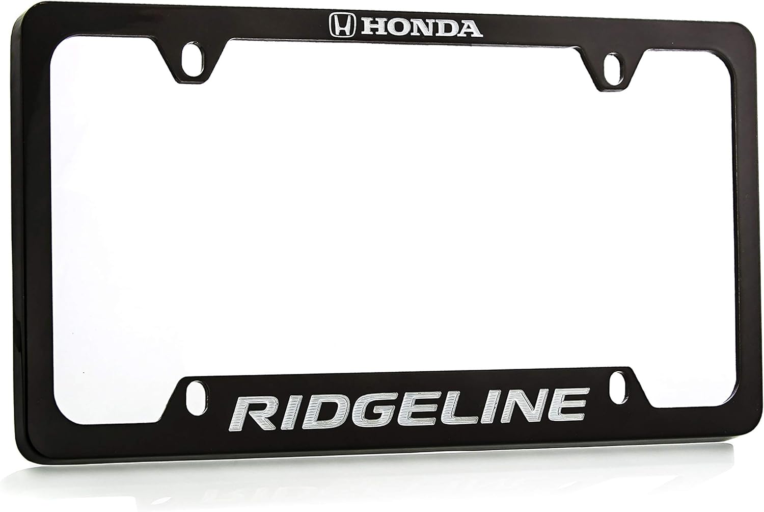 Honda Ridgeline Black Coated Zinc Bottom Engraved License Plate Frame Holder 4 Hole
