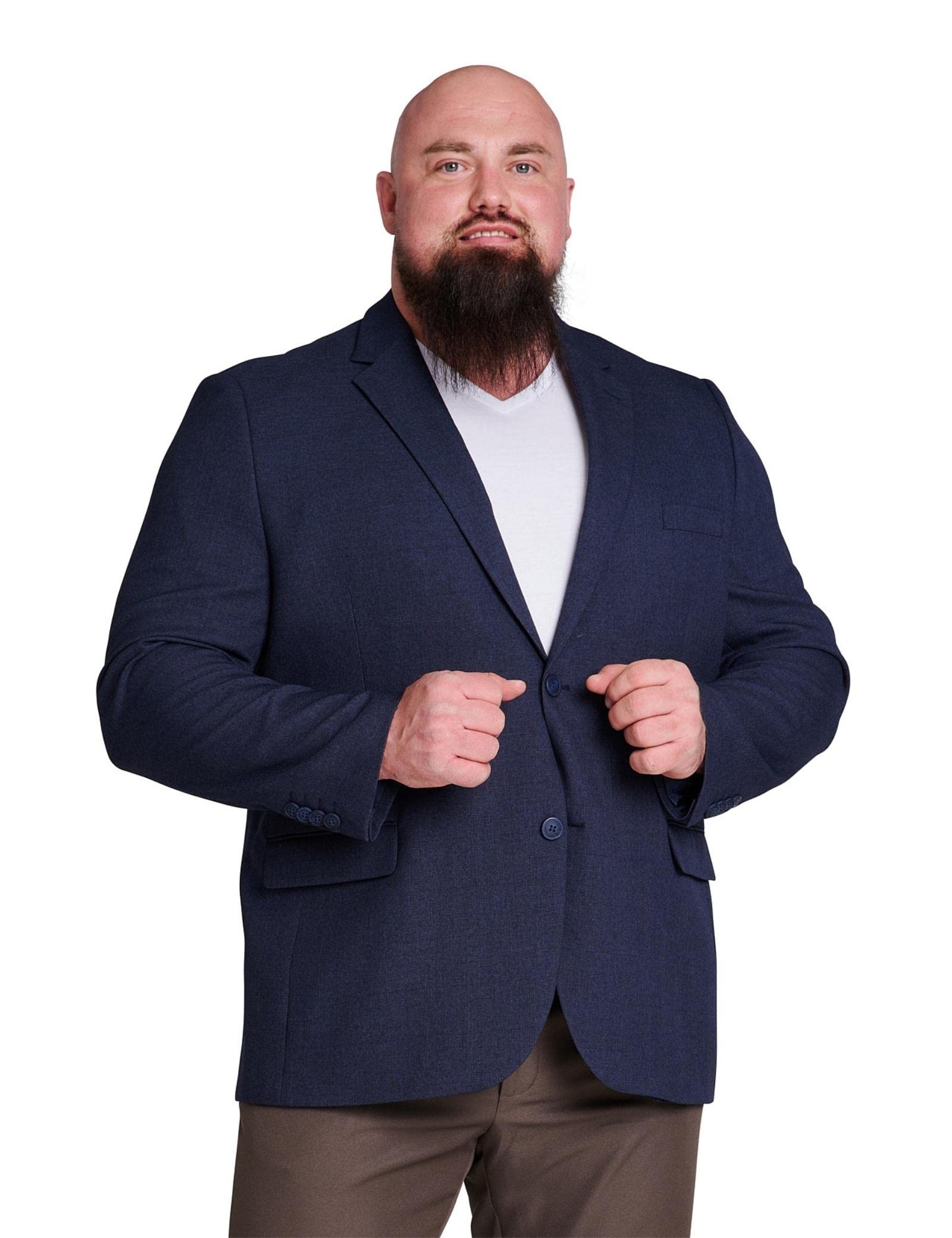 Mill&Tailor Herren Sakko in Navy mit Struktur I Schickes Sakko für Männer I Modern & Sportlich I Jackett für Business & Alltag I Herrensakko für kräftige Männer