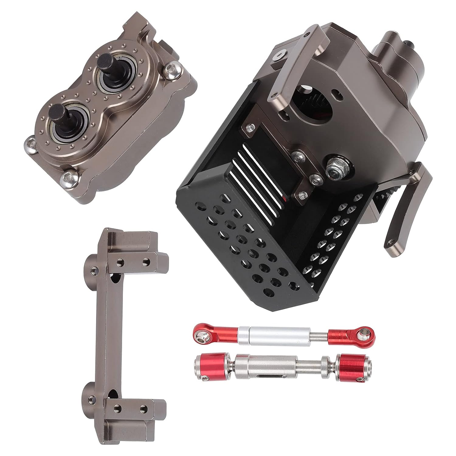 RC Front Motor Gearbox Kit, Aluminum Alloy Easy Install Heavy Duty RC