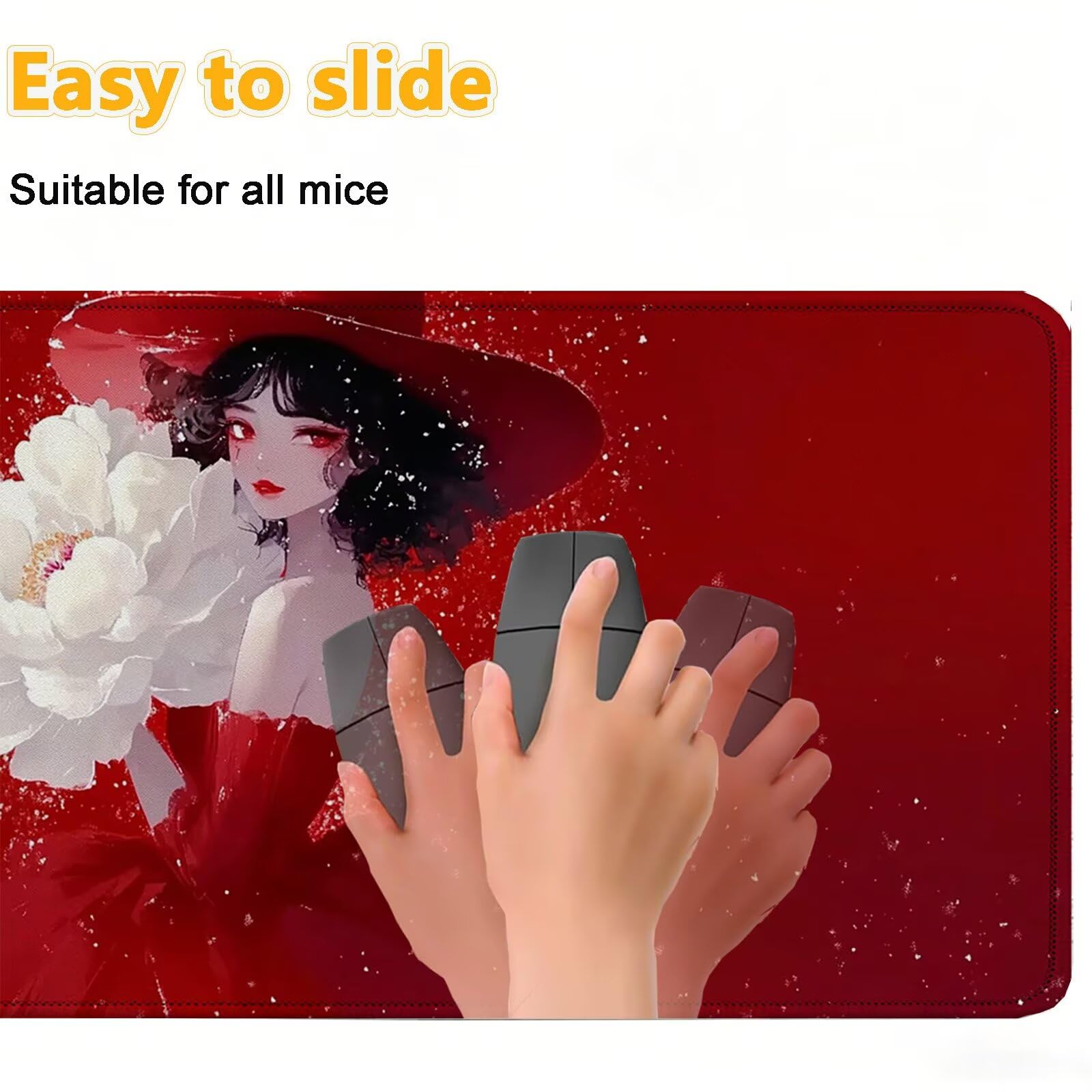 Tappetino Mouse 900x450mm | Superficie Ultra-Liscia | rosso 0-z326