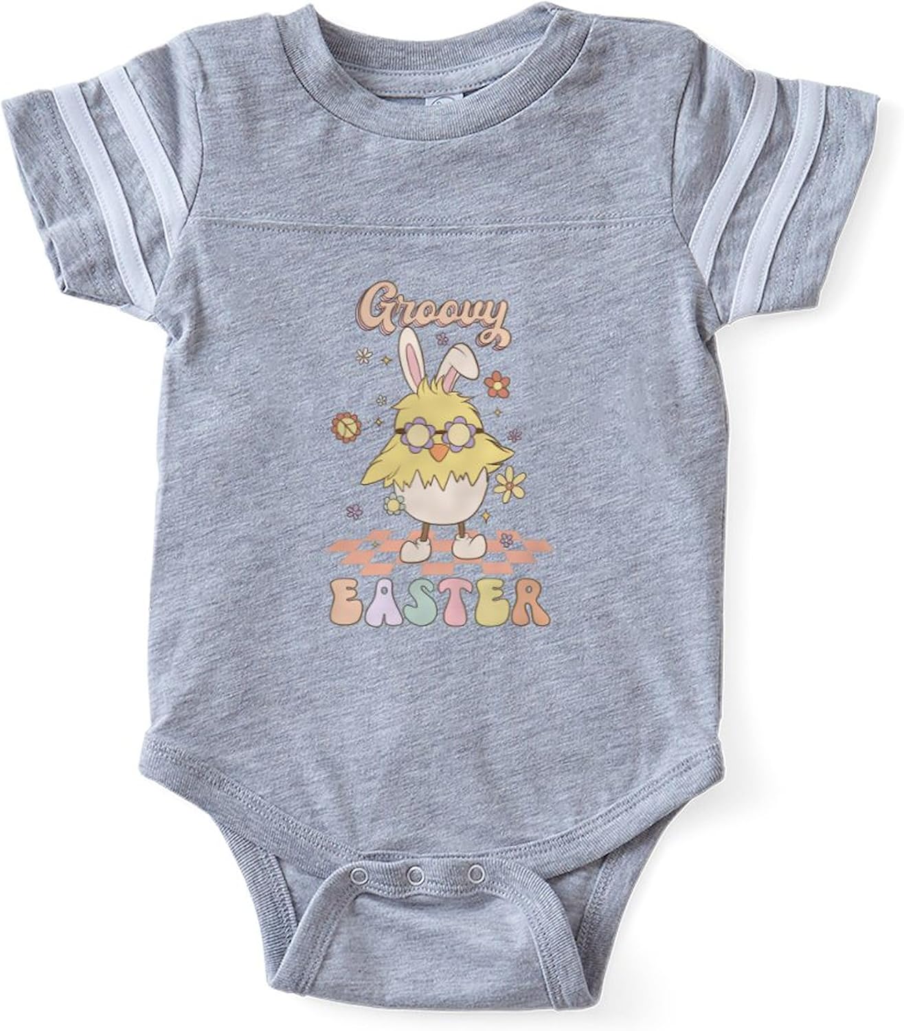 CafePress Groovy Easter Chick Cute Infant Baby Football Bodysuit