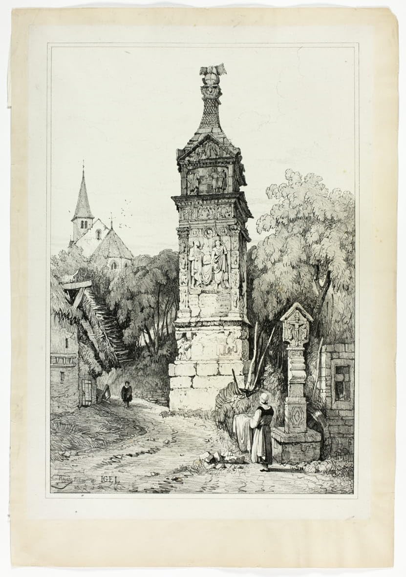 Impression sur toile Pilier romain à Igel Samuel Prout rendu premium