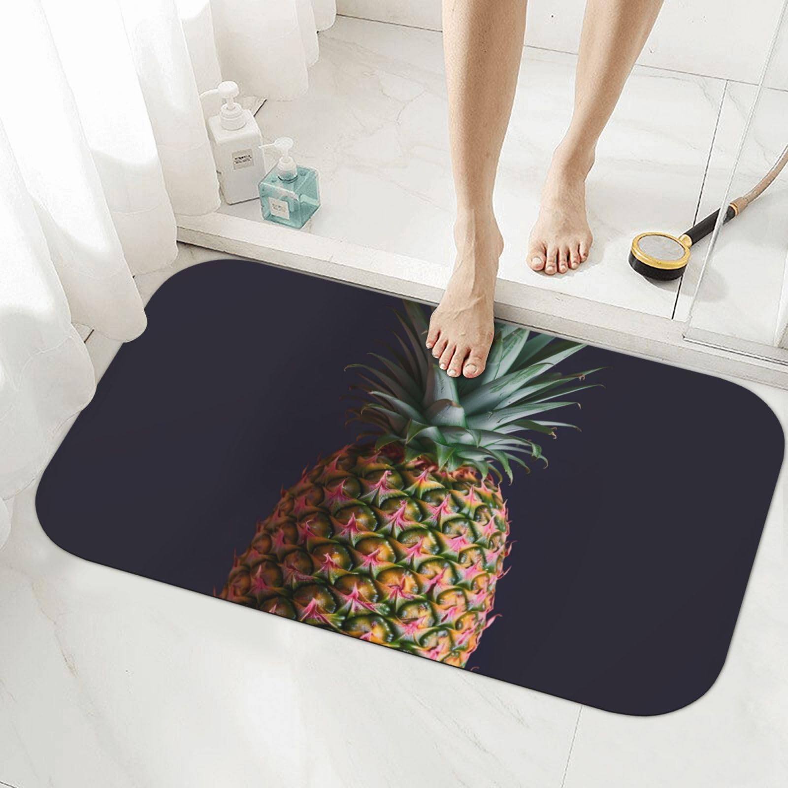 Tapis de bain en pierre anti humidité séchage rapide diatomée ananas