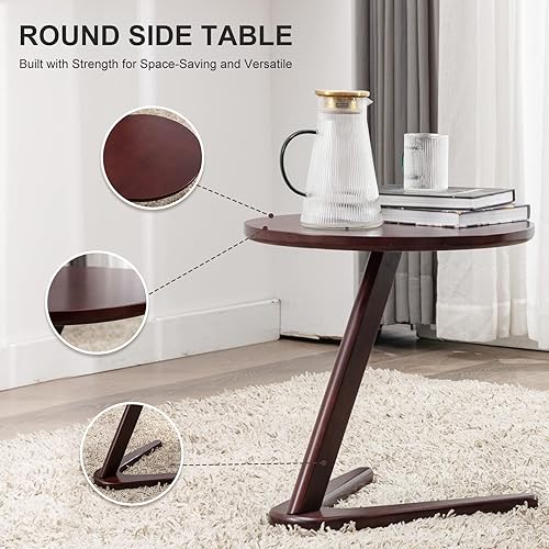 Miniatura 32 de Okeysen Silla decorativa moderna de mediados de siglo, silla auxiliar retro de madera y cuero, cómoda silla de lectura para sala de estar, Negro