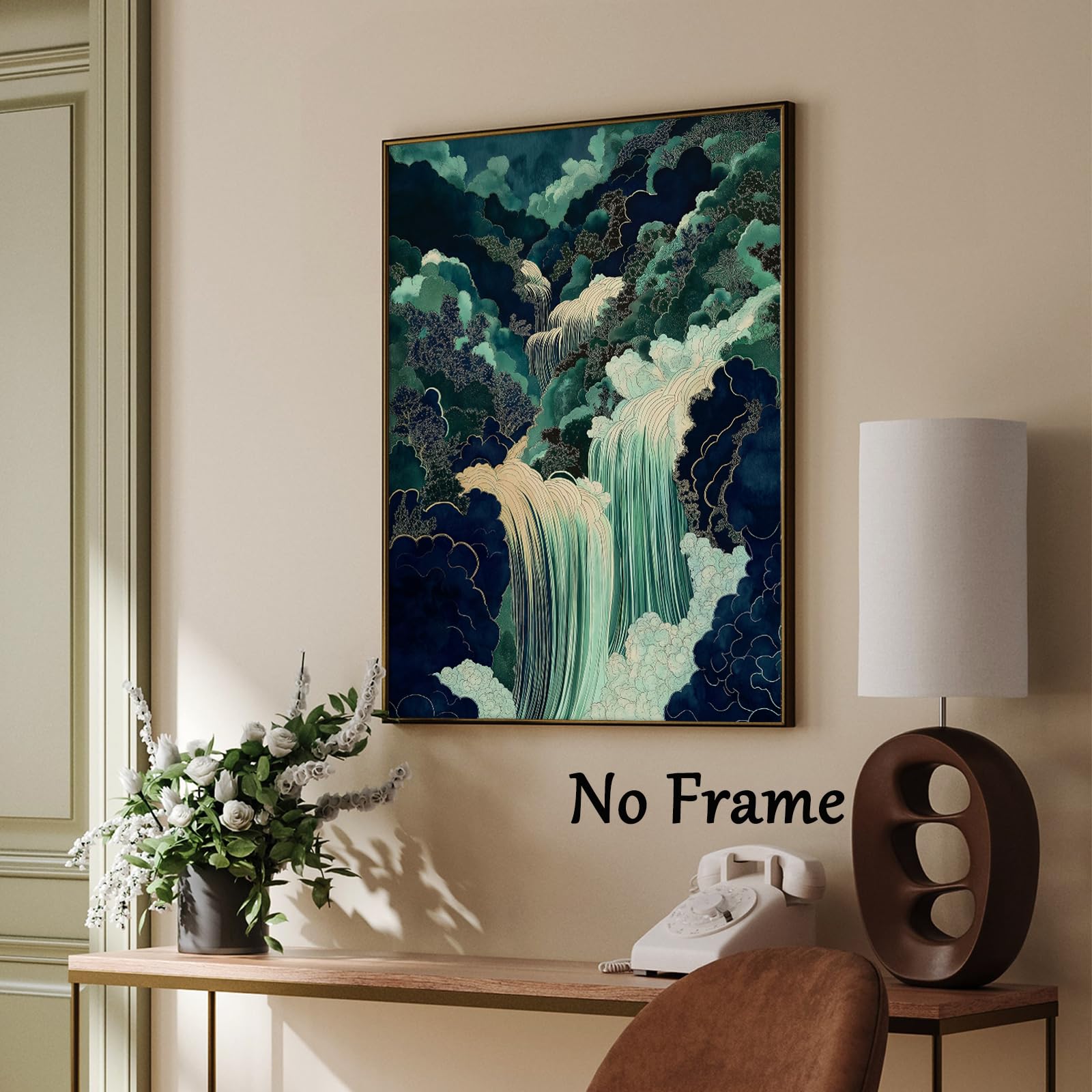 Amazon.com: Mountain River Wall Art Japanese Waterfall