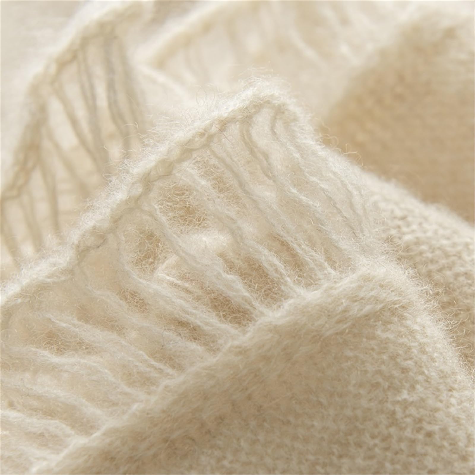 Cárdigan de cachemir punto for mujer, color liso, bufanda, chal cálido con apertura frontal Chal de invierno