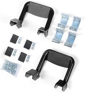 Non-Slip Truck Side Steps with Mounting Brackets, Set of 2 Powder Coated Black Aluminum Side Steps for Truck, SUV, Pickup, Jeep