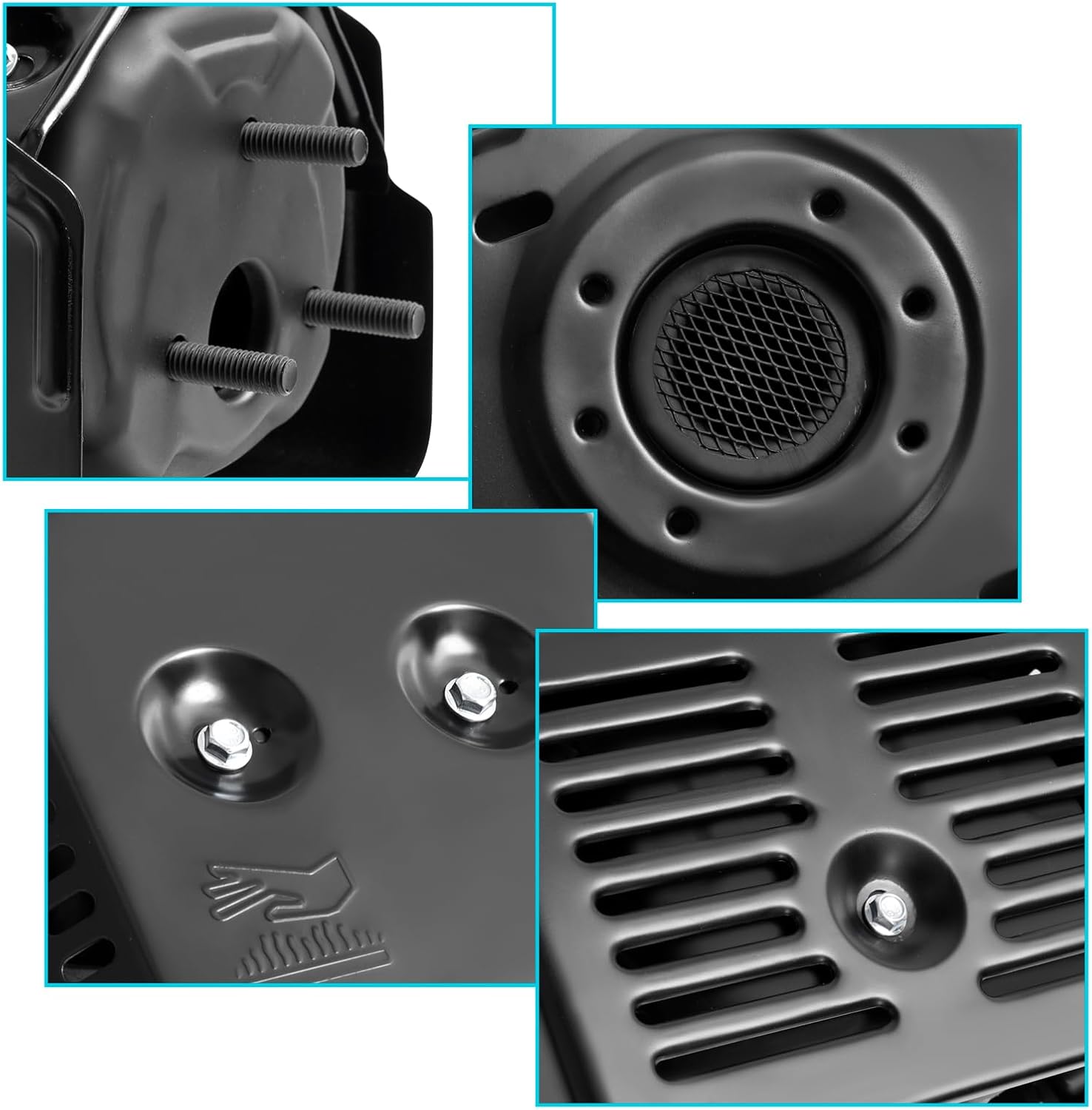 Muffler Exhaust Kit Assembly Fits Honda GX340 GX390 GX420 11HP 13HP 16HP Harbor Freight 420 Engine Water Pump Snowblower Pressure Washer with Head Shield Manifold and Two Gaskets, No nuts