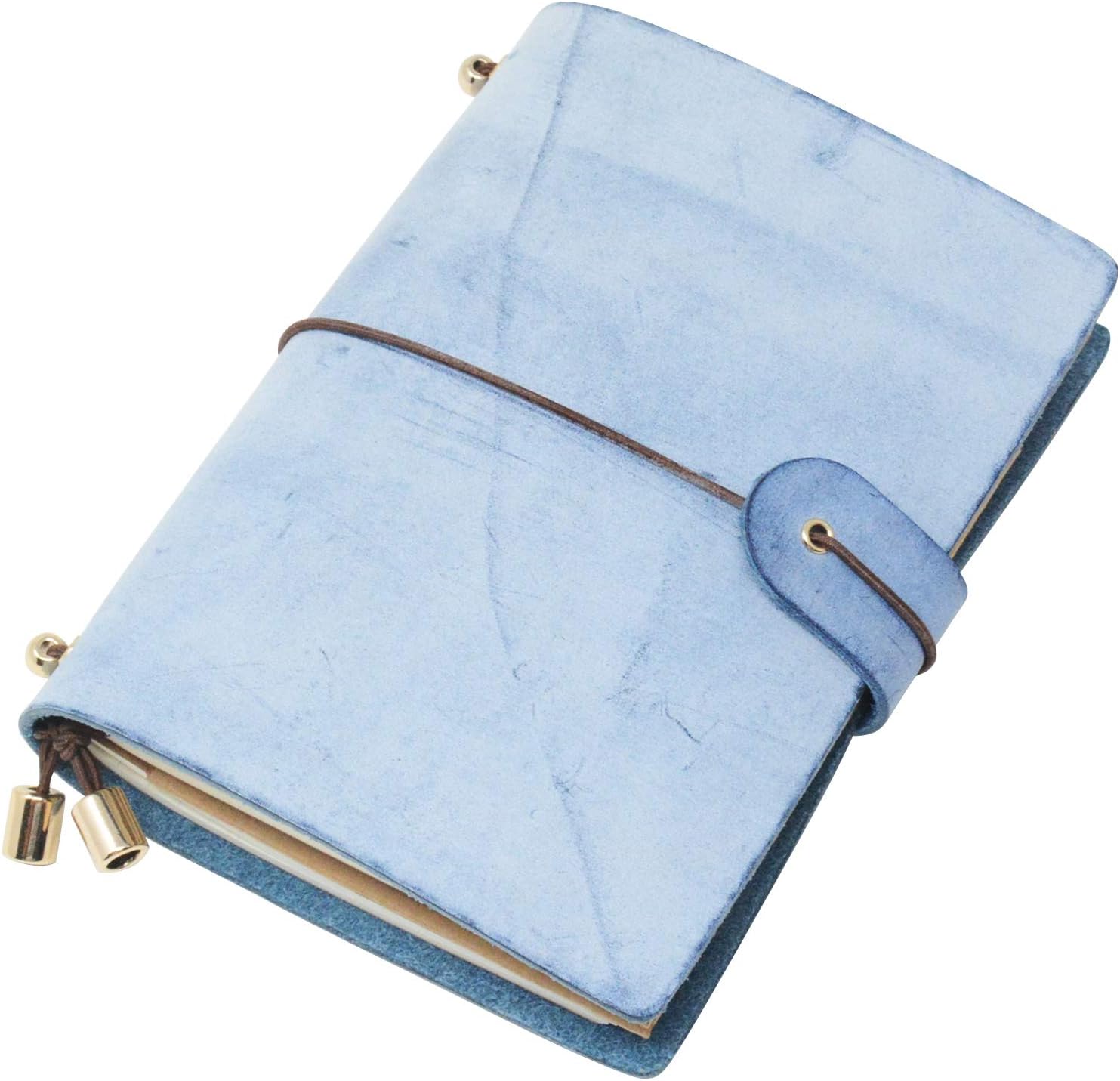 Leather Journal, Handmade Refillable Travelers Notebook as Daily Diary or Life Planner for Men or Women, with 3 Writing Notepads / Pocket Size / Peacock Blue