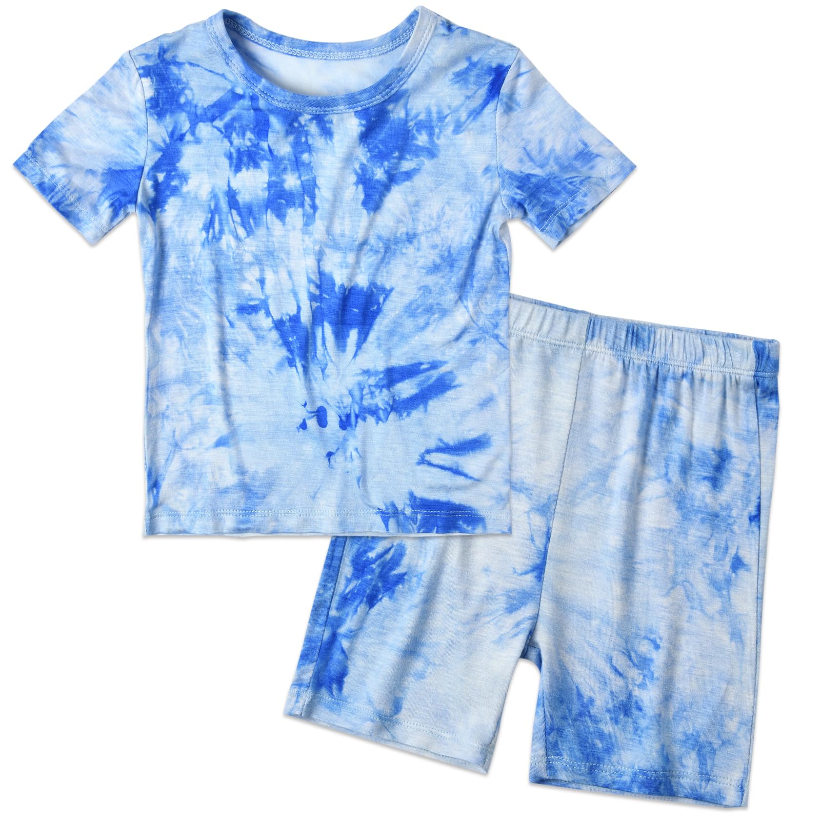 Baby Toddler Summer Short Pajamas Set Viscose Tie Dye Kids 2pcs Cool Sleepwear PJs Set 1-5T