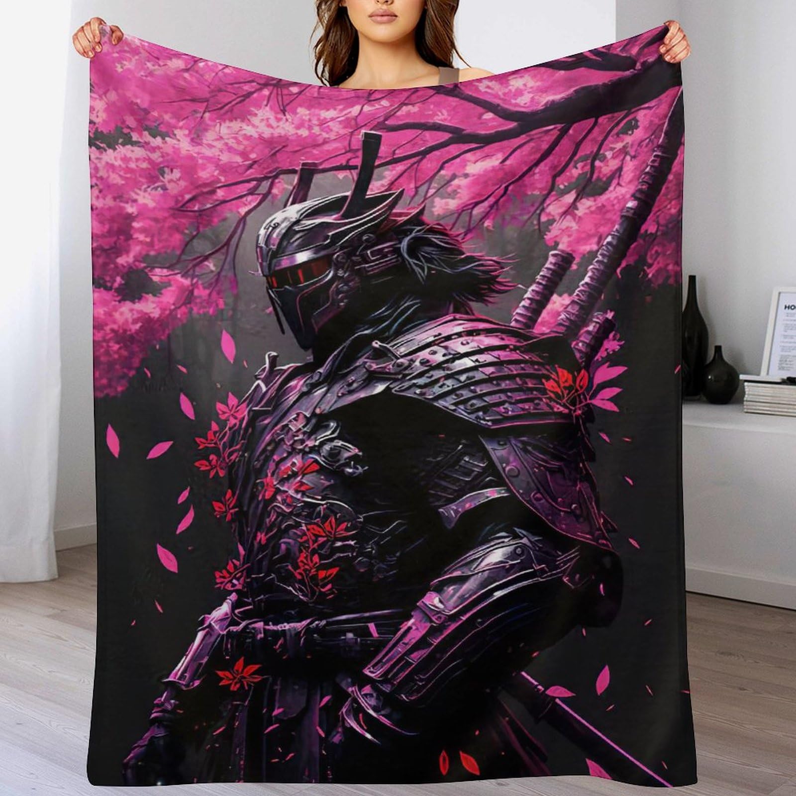 Linge de lit cerisier japonais en polaire de flannel haut de gamme